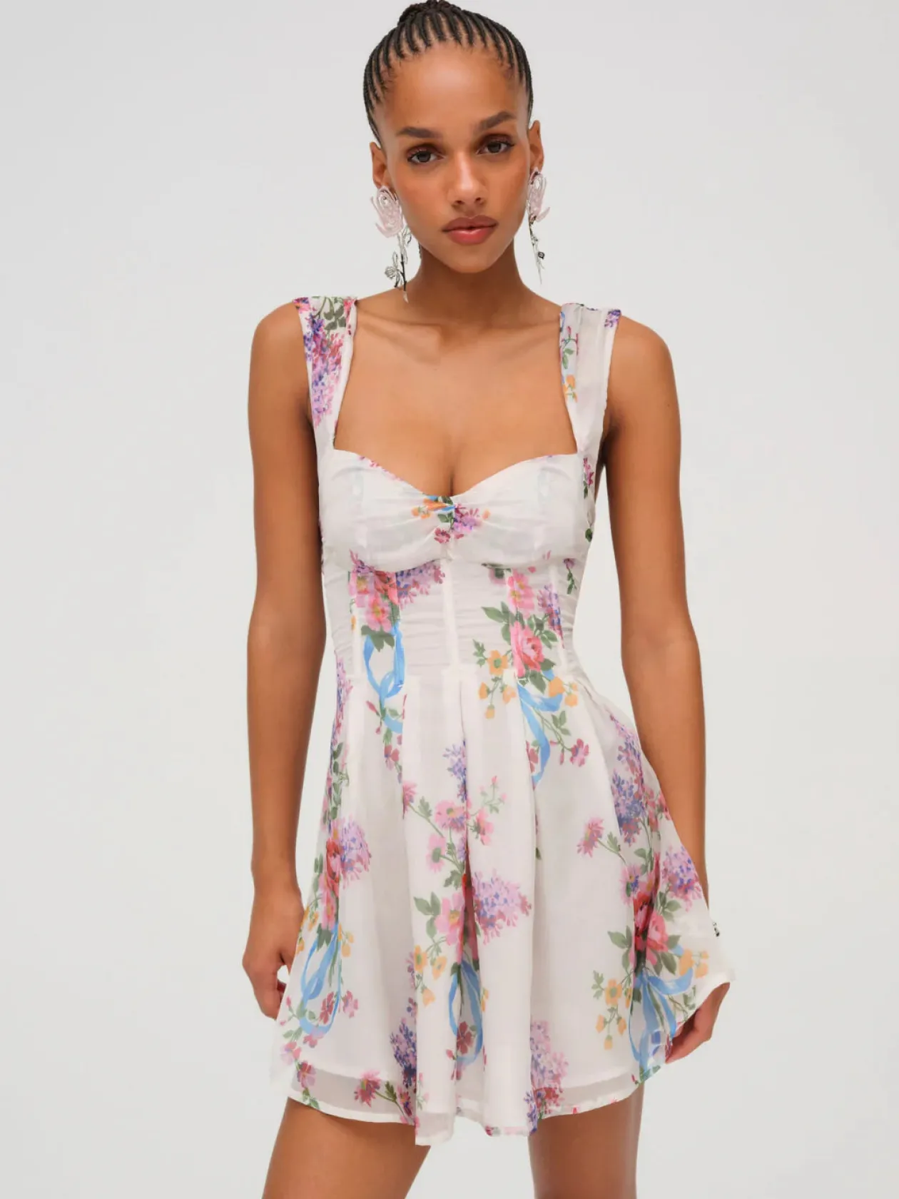 August Mini Dress in Multicolor Floral