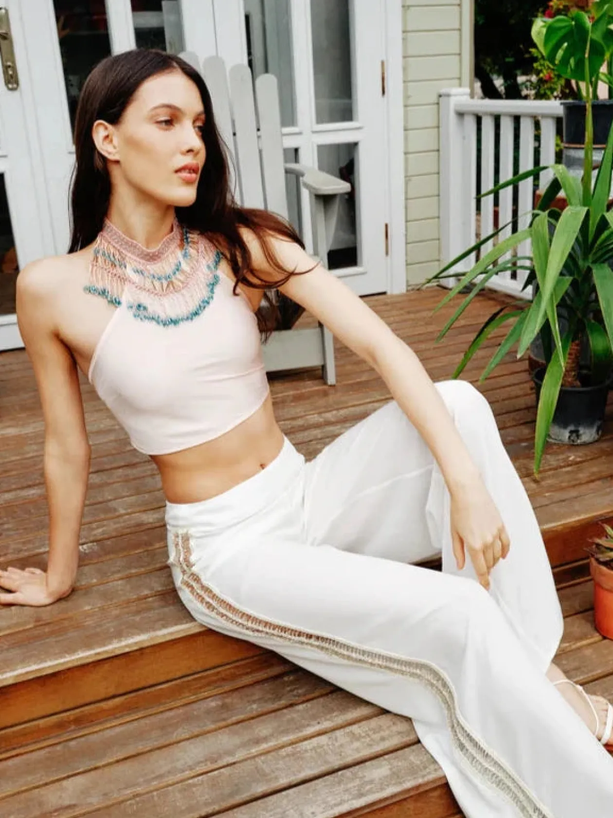 Begonia Beaded Halter Top