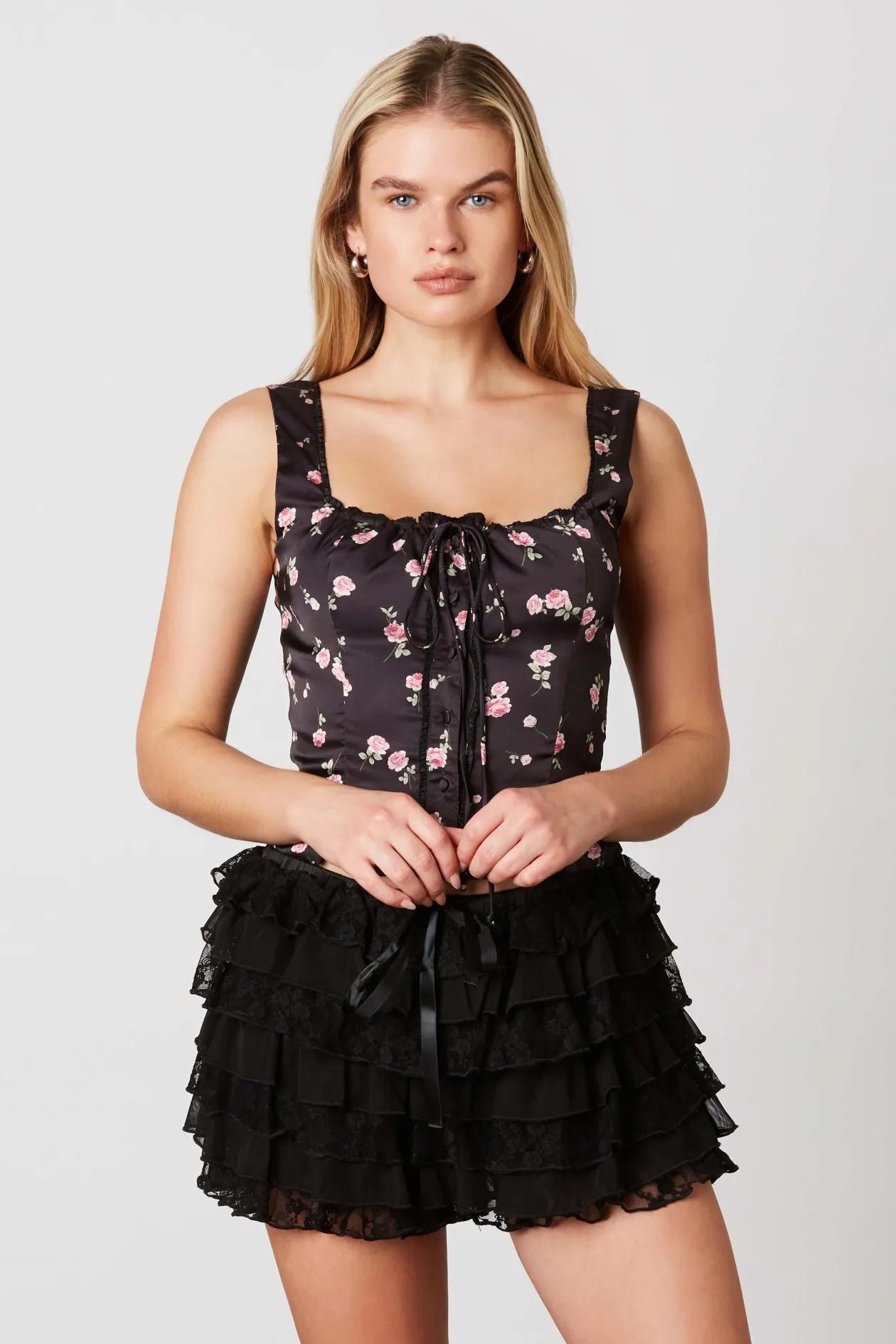 Black Rose Corset Top