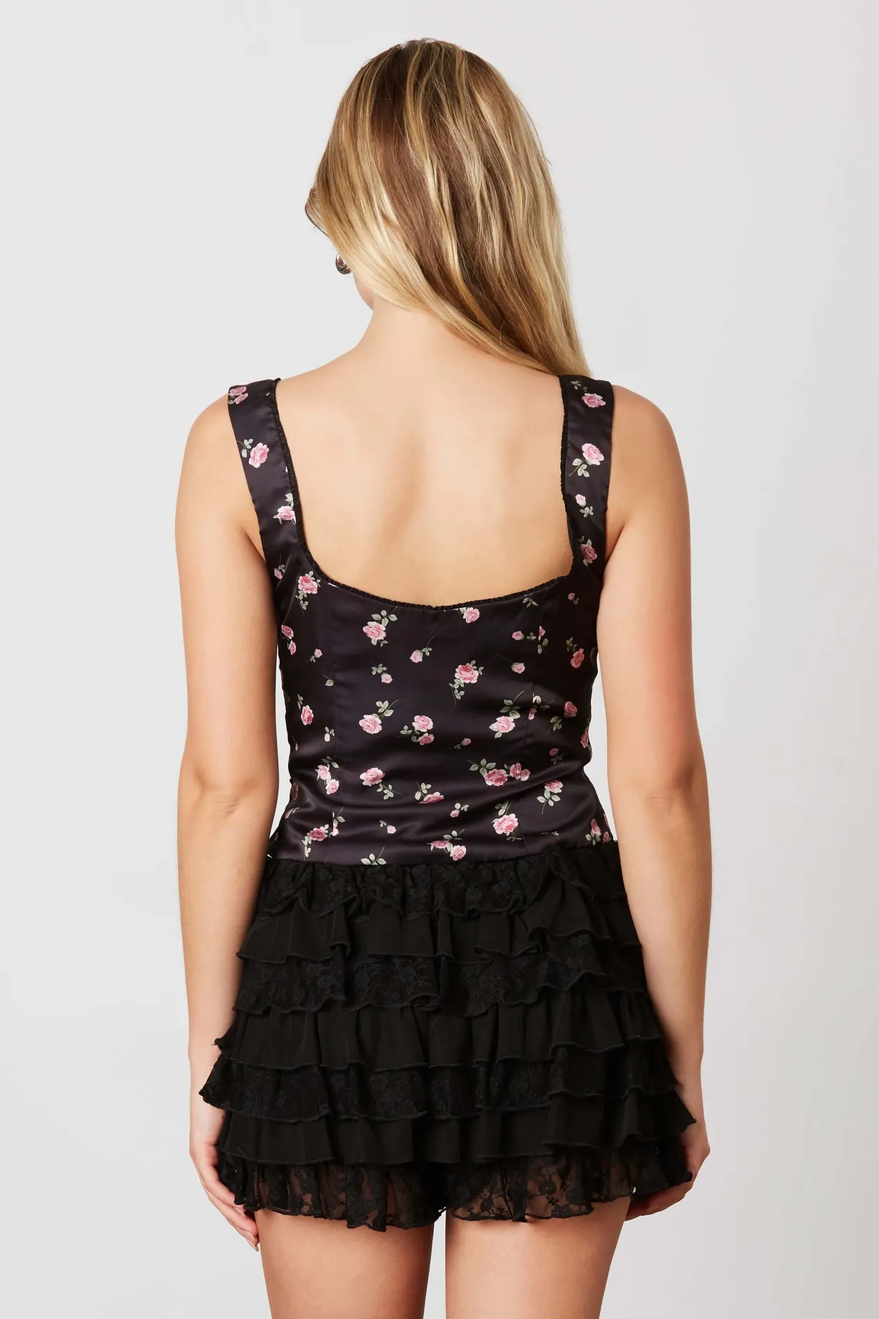 Black Rose Corset Top