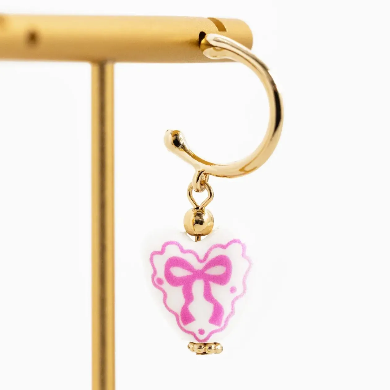 Bow Drop Hoop Earrings