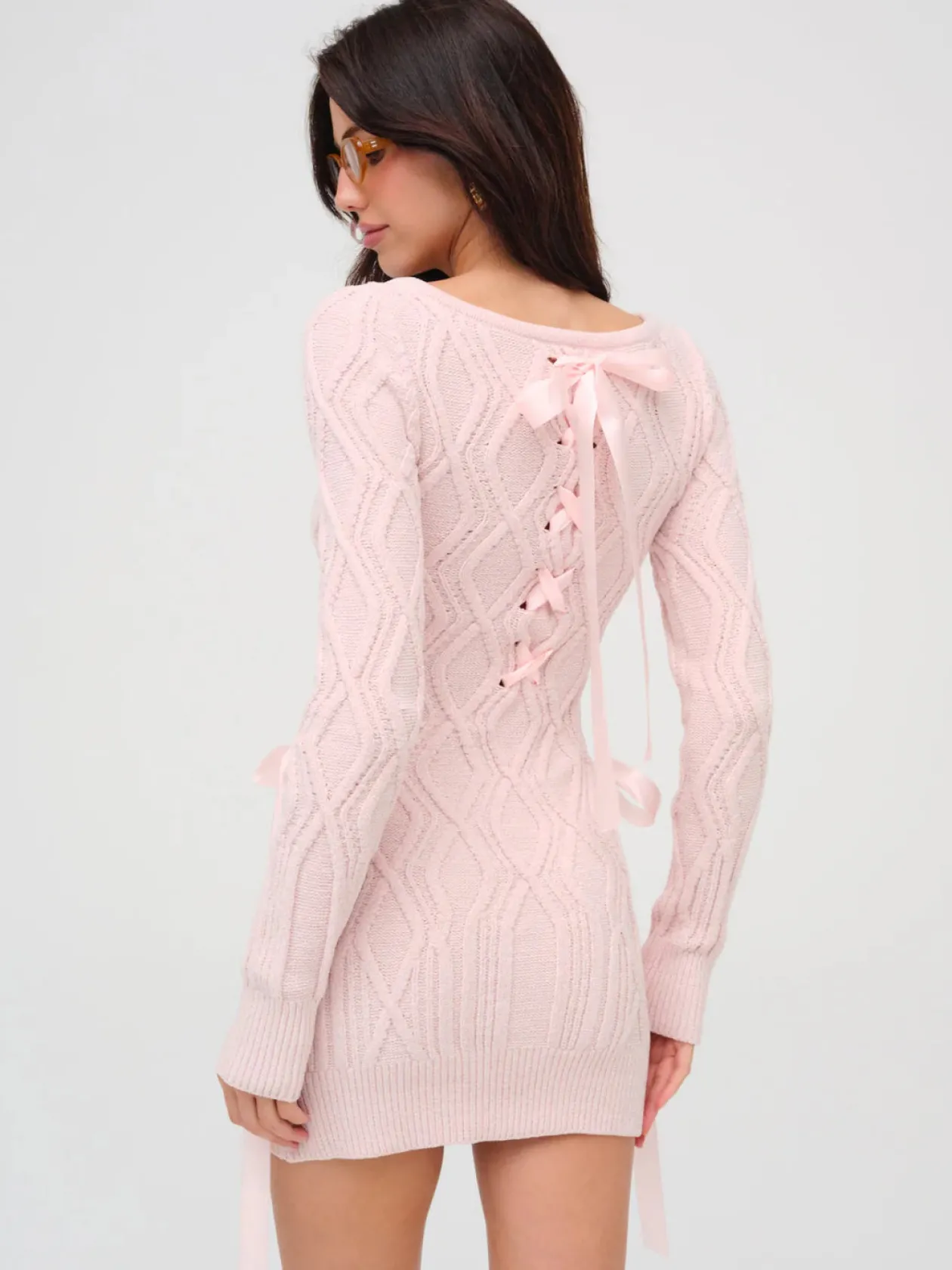 Chenille Cable Knit Mini Dress