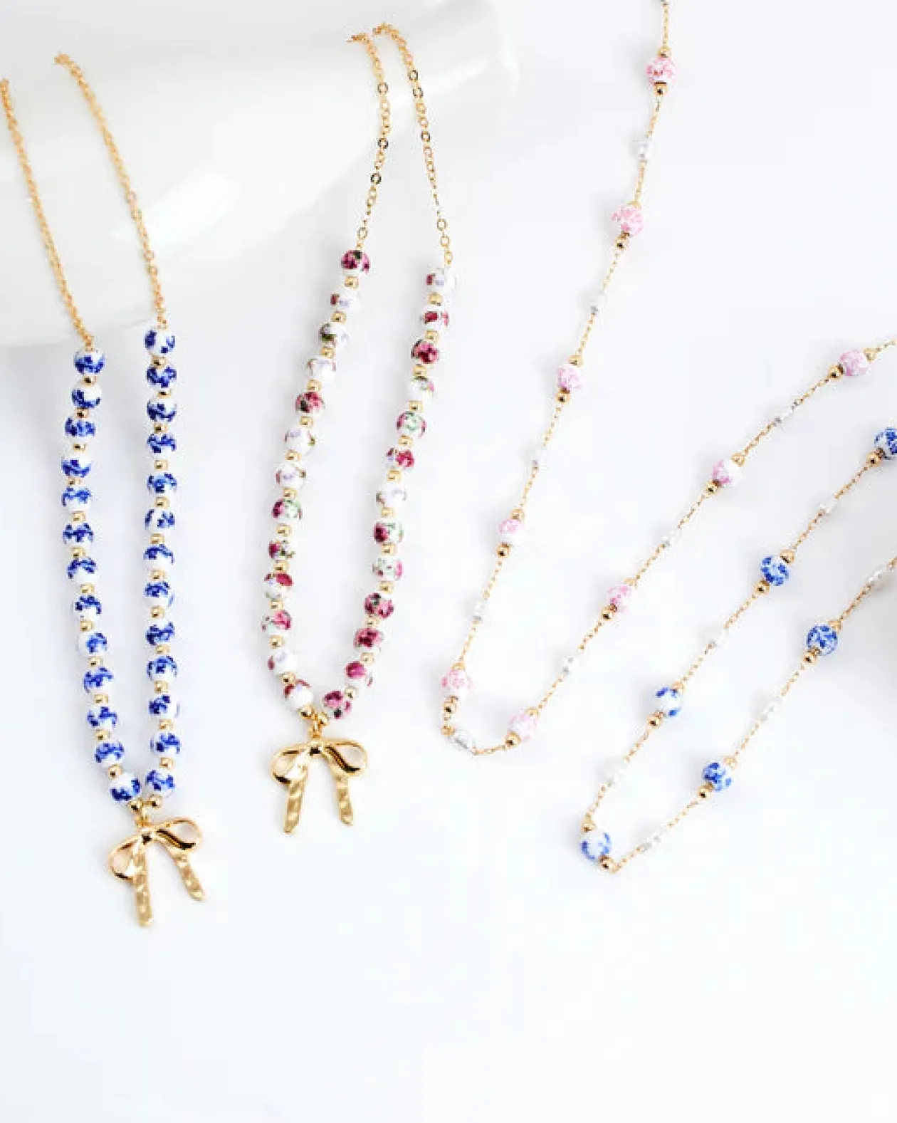 Chinoiserie Bow Pendant Necklace