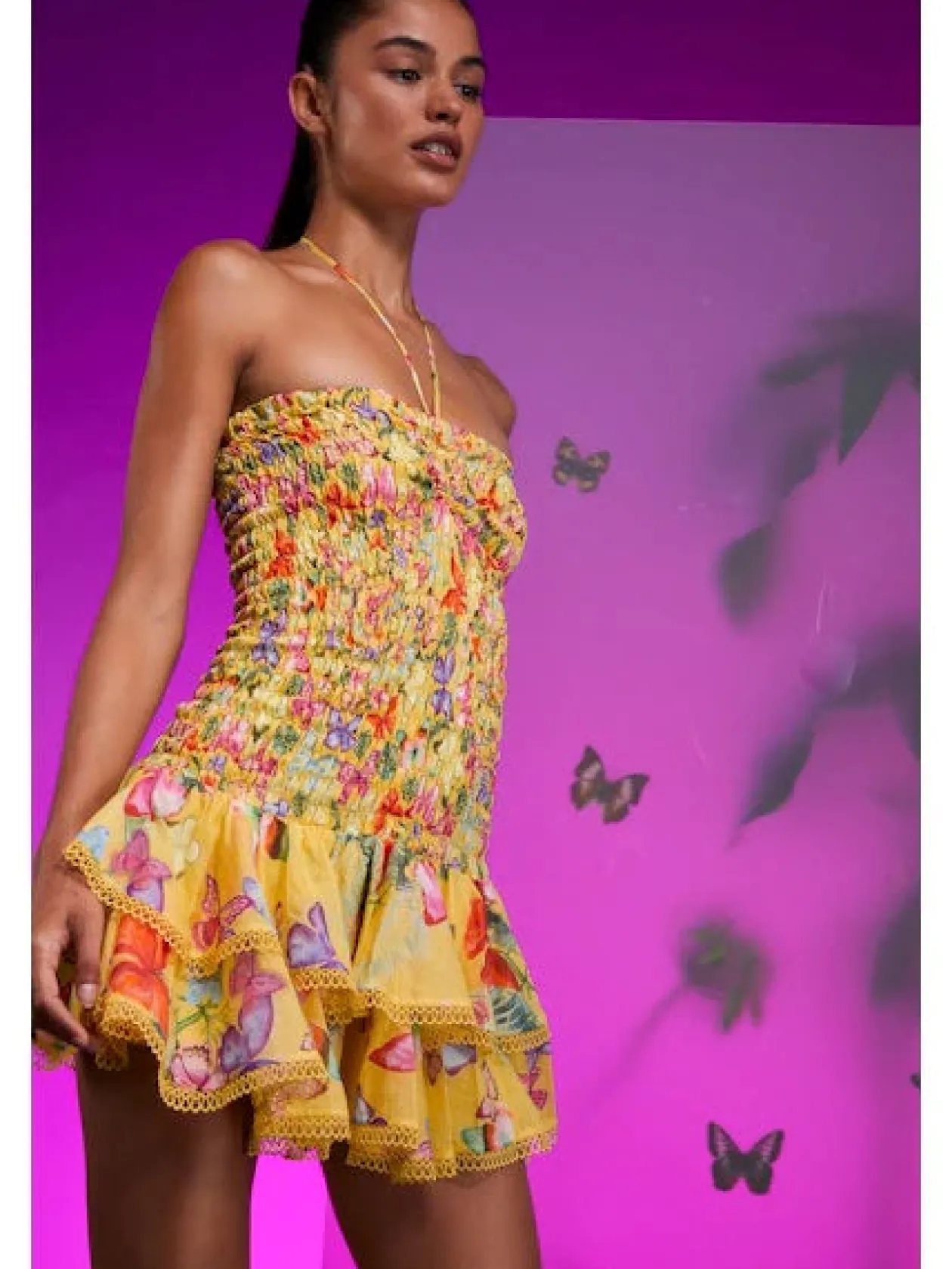 Cusia Dress in Yellow Borbo