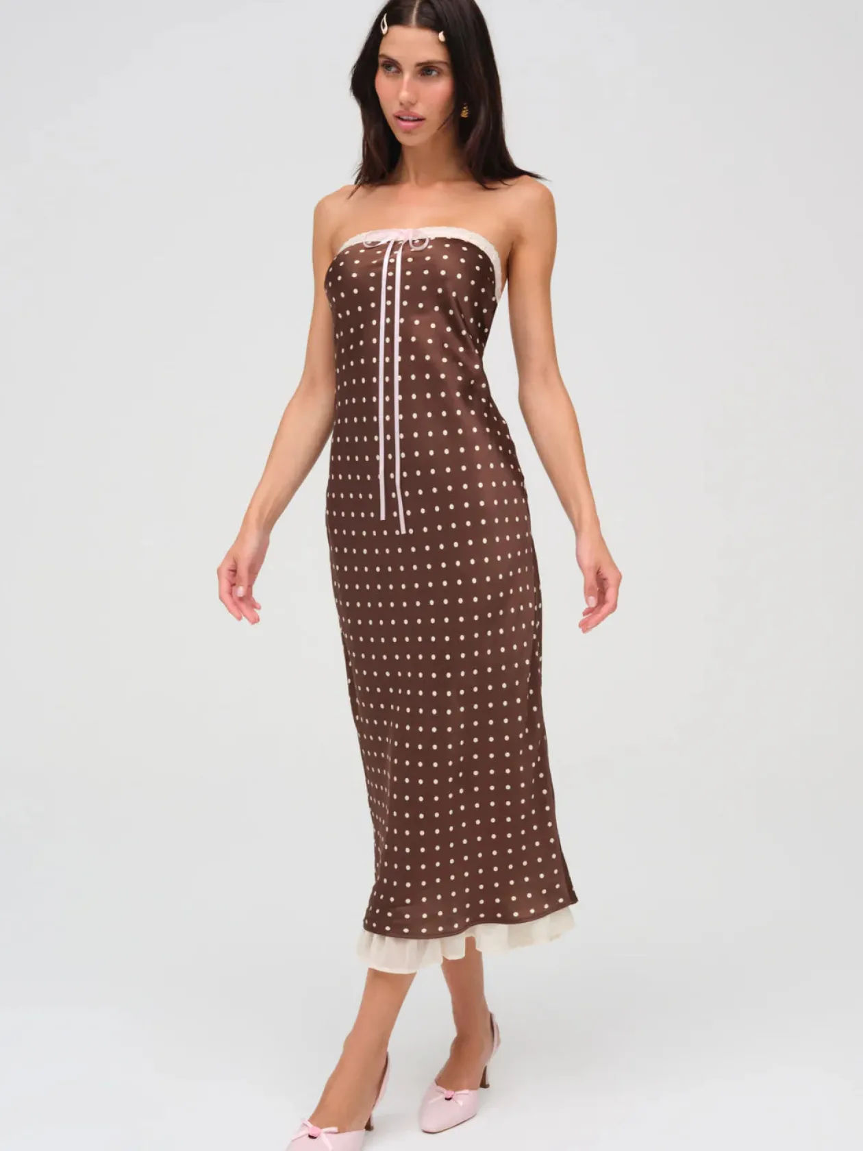 Daisy Mae Midi Dress in Chocolate
