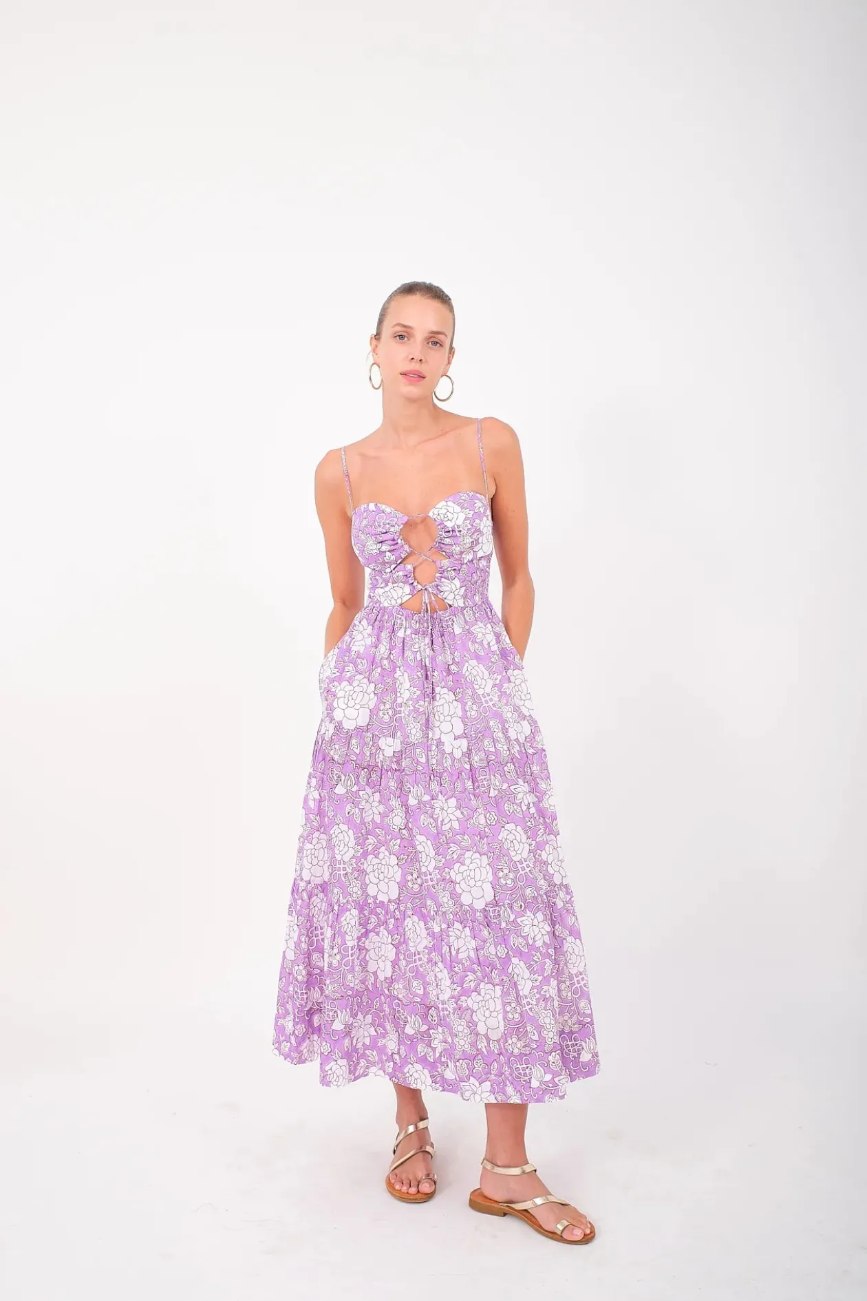 Desert Queen Isabella Dress in Violet Floral