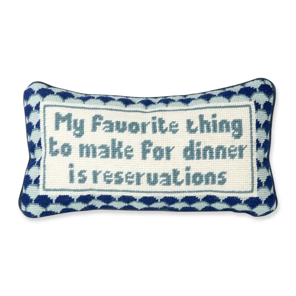 Dinner Reservations Needlepoint Pillow