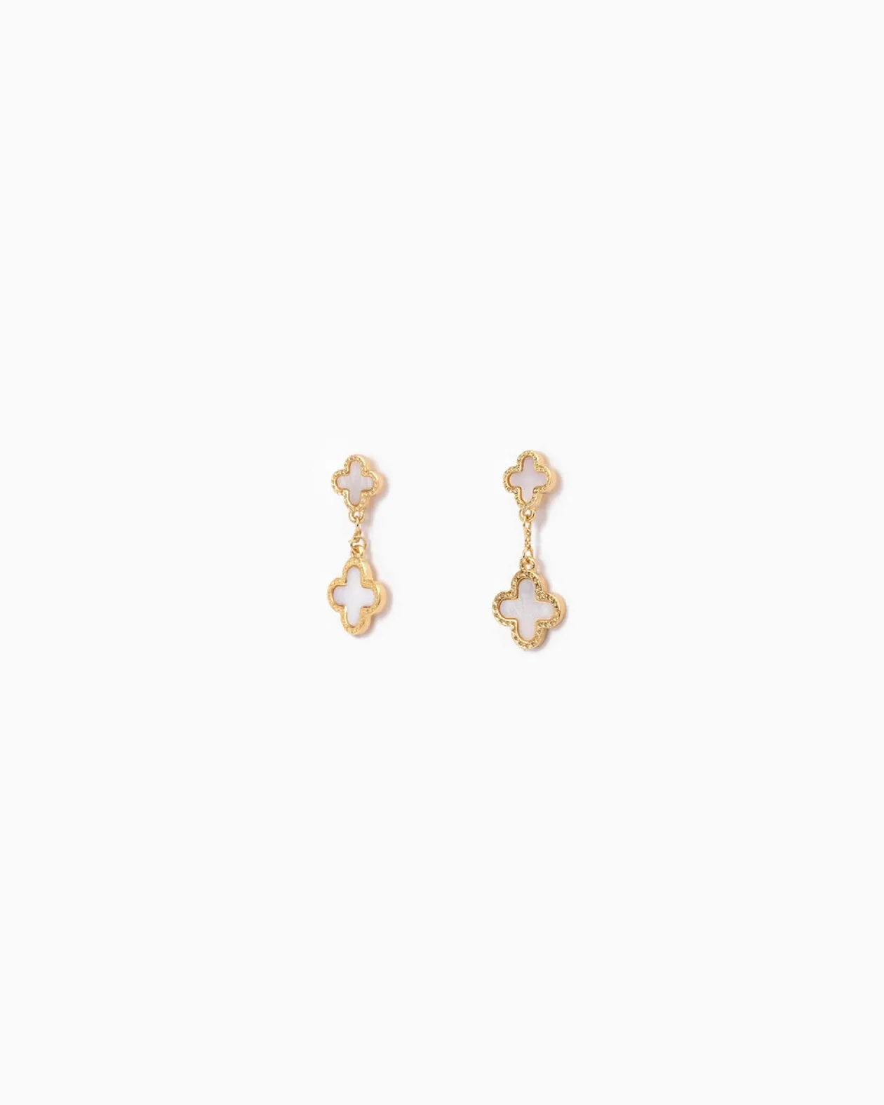 Double Clover Drop Earrings