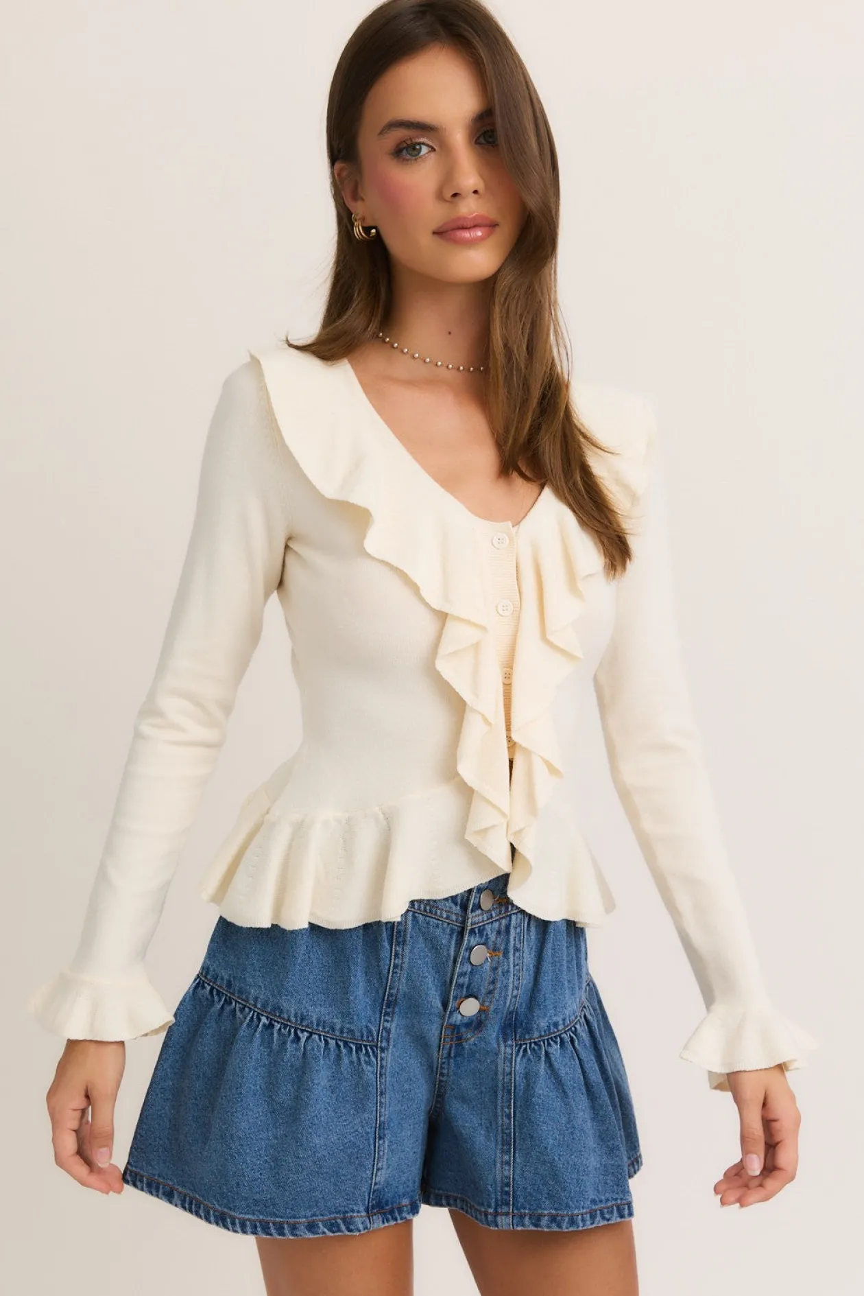 Elena Ruffle Sweater