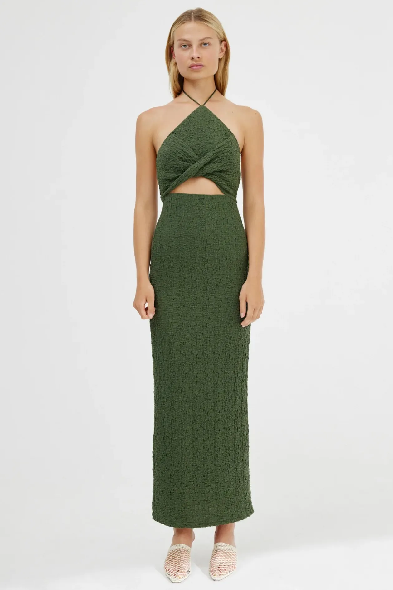 Esma Halter Dress in Forest