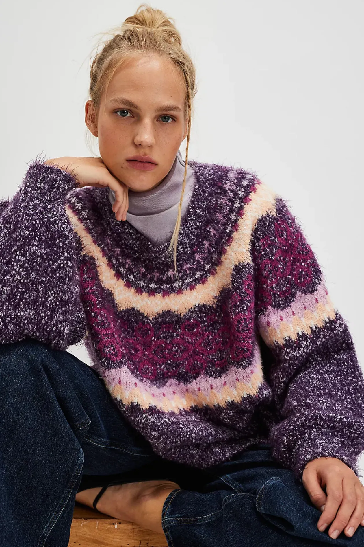 Festive Frost Pullover in Lavender