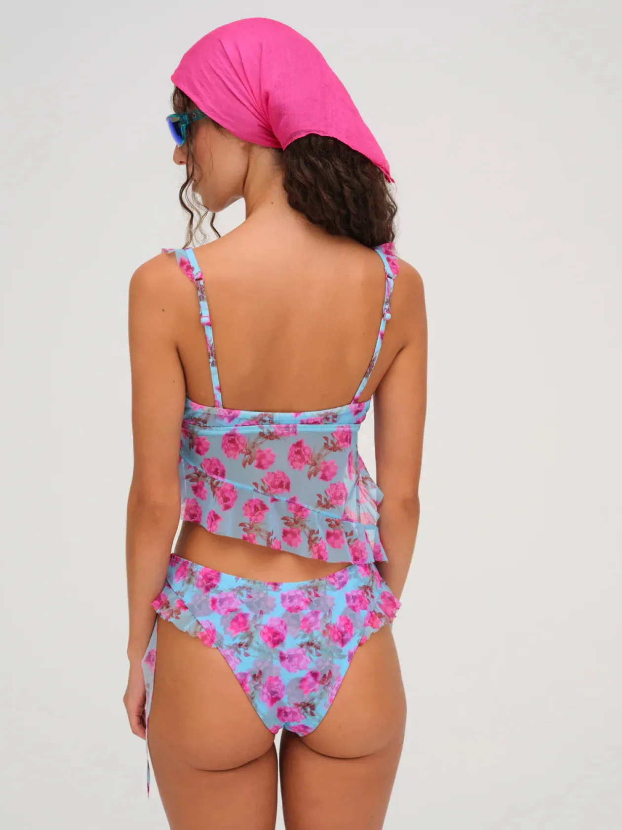 Floral Stems Ruffle Bikini Bottom