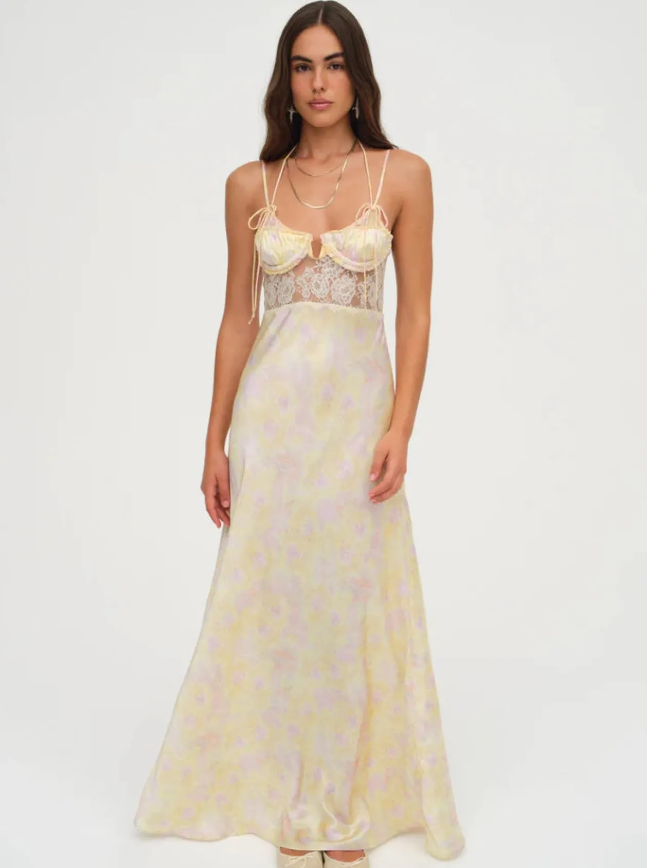For Love & Lemons Amora Floral Maxi Dress