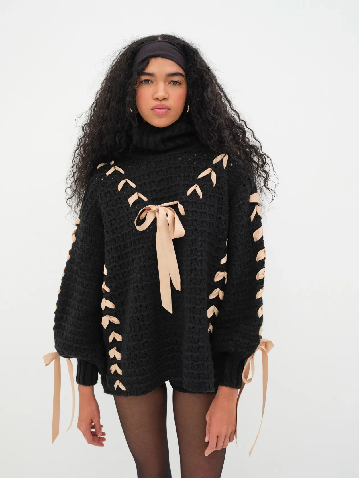 For Love & Lemons Liberty Oversized Sweater in Black