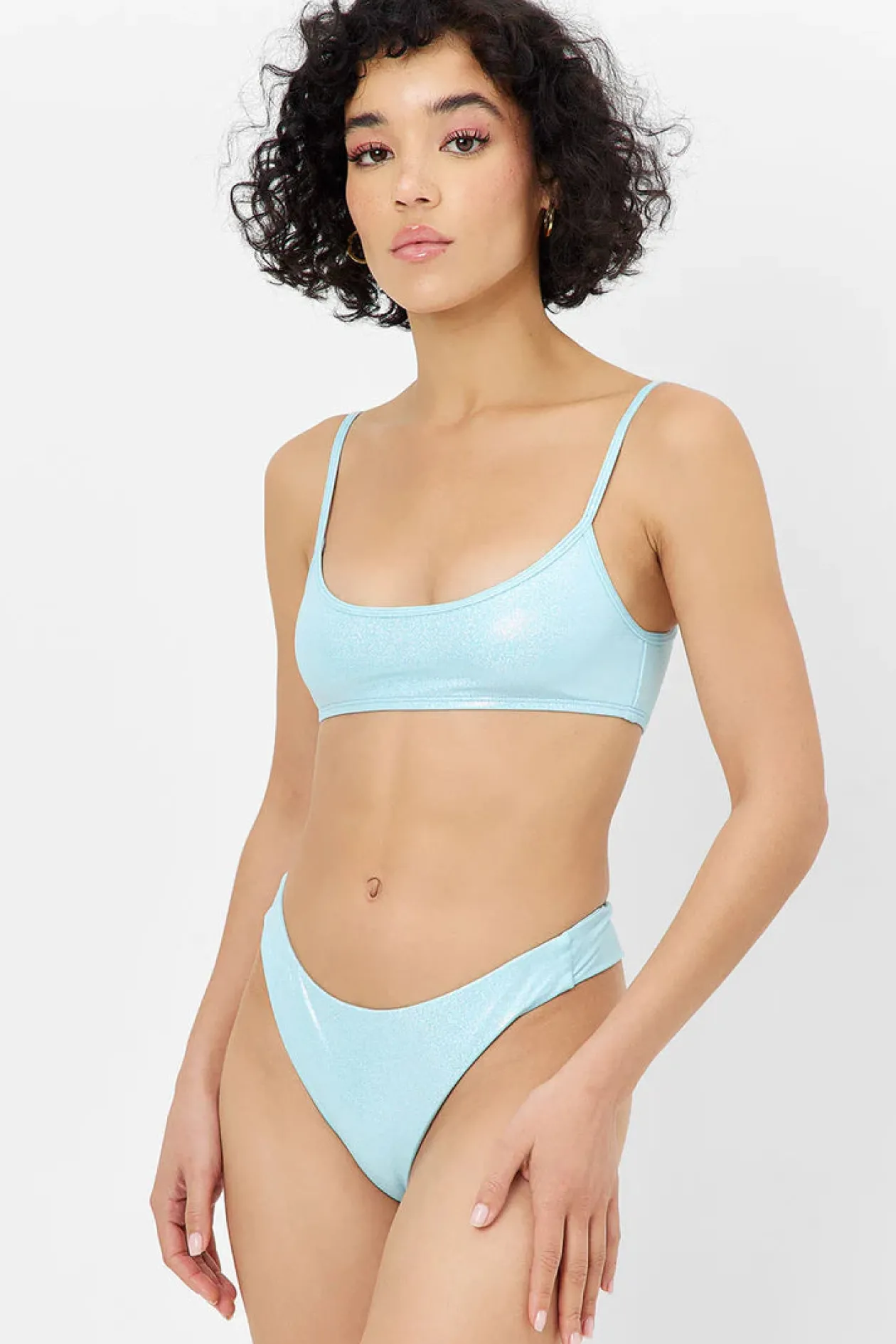 Frankies Bikinis Dallas Iridescent Bikini Top in Cloud Chaser