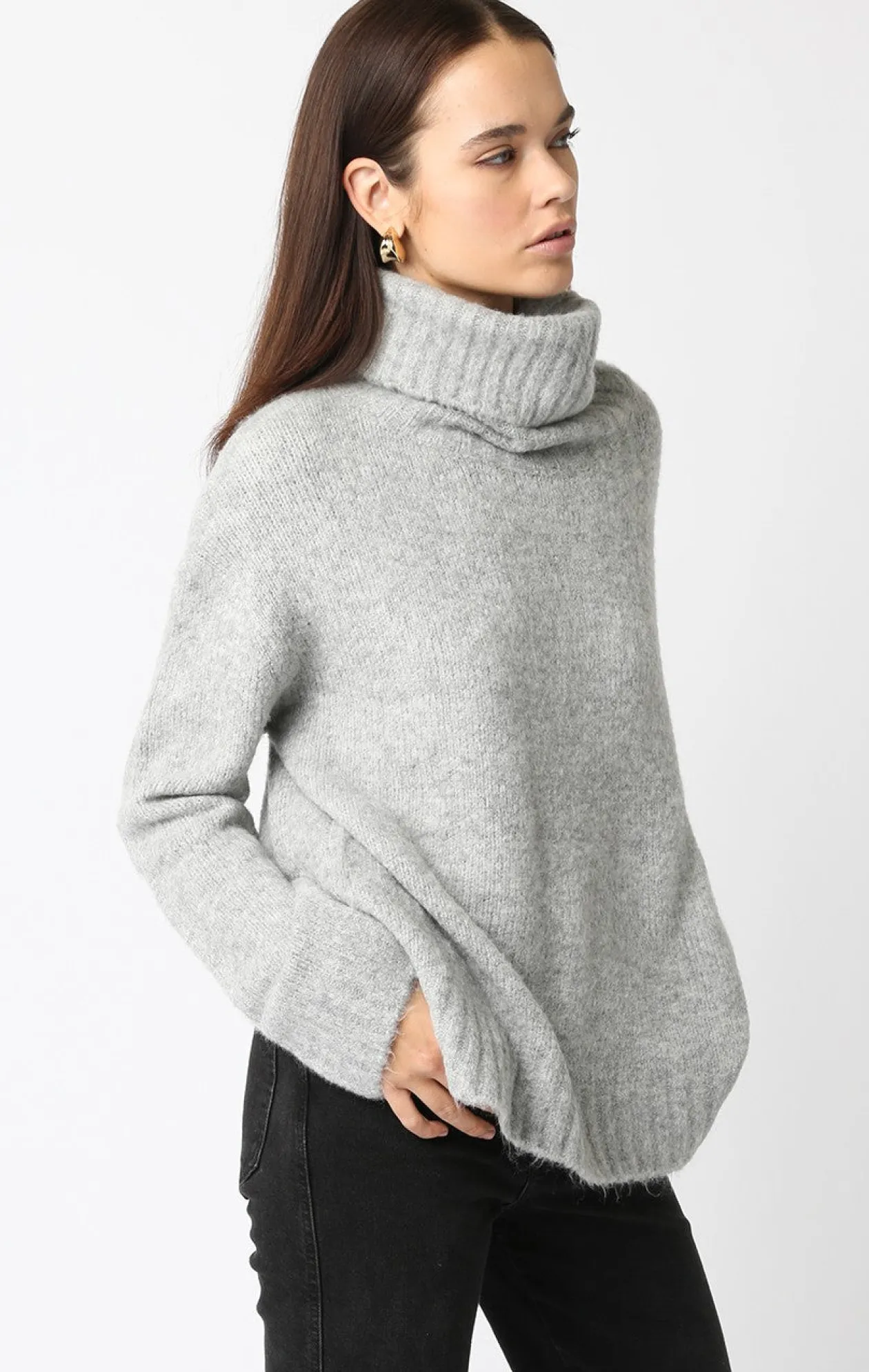 Fuzzy Turtleneck Oversized Sweater