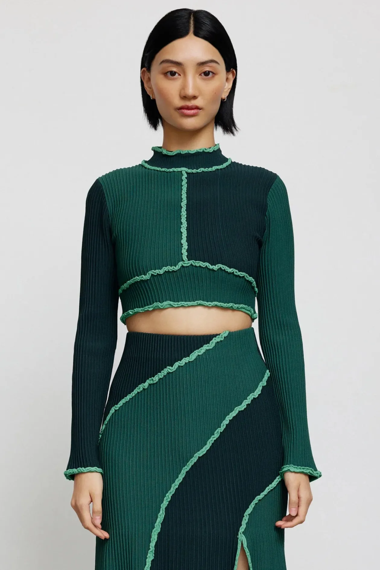 Ginny Sleeved Top in Teal Mix