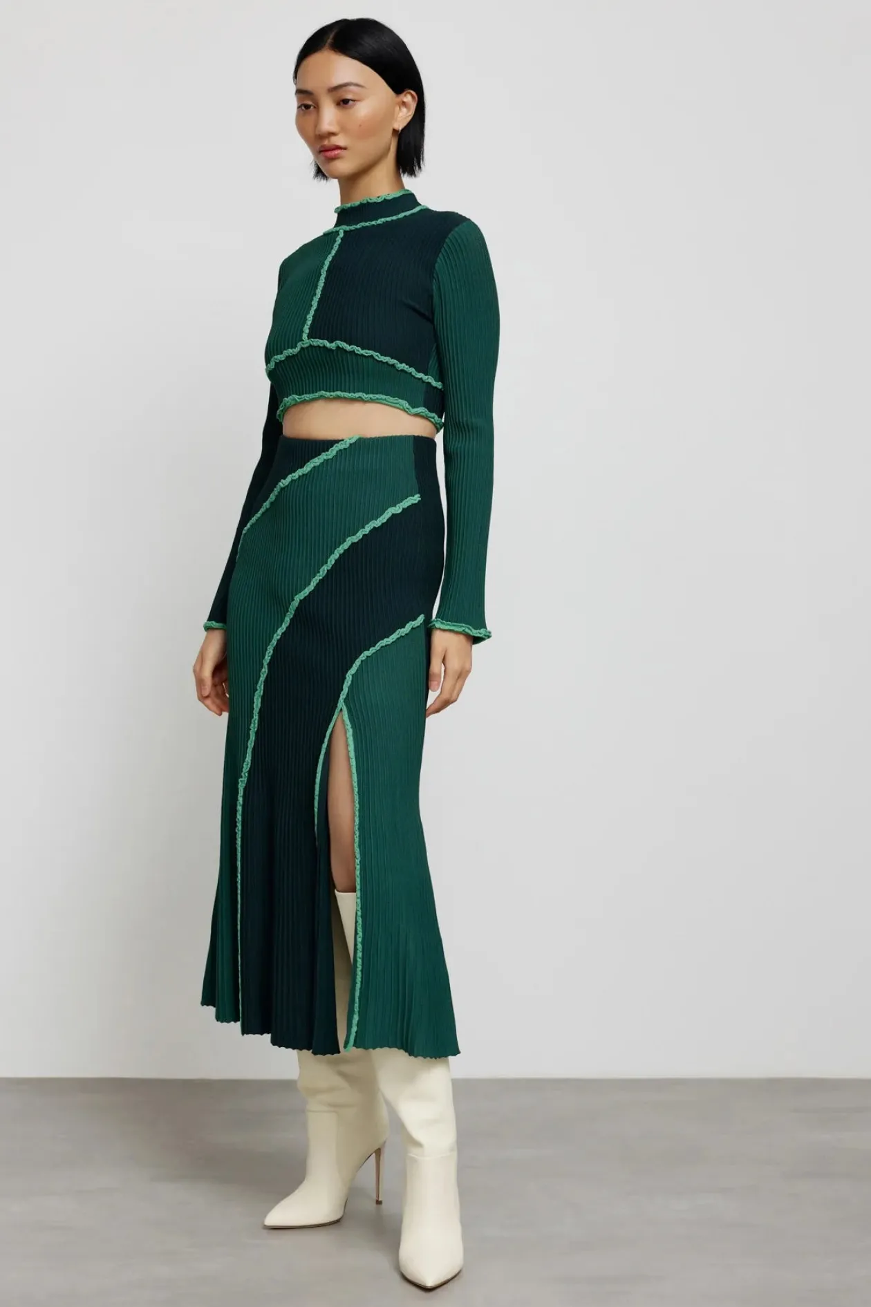 Ginny Sleeved Top in Teal Mix