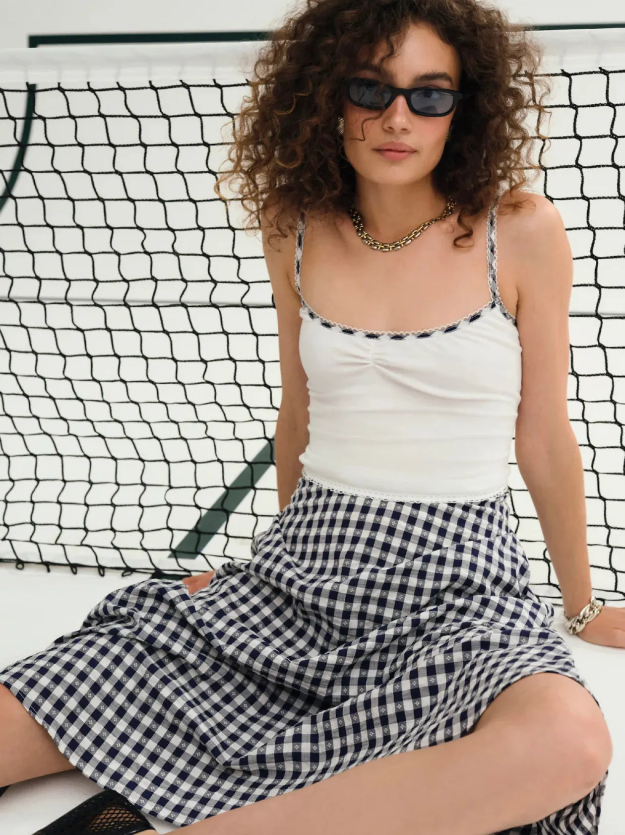Gisella Gingham Midi Dress