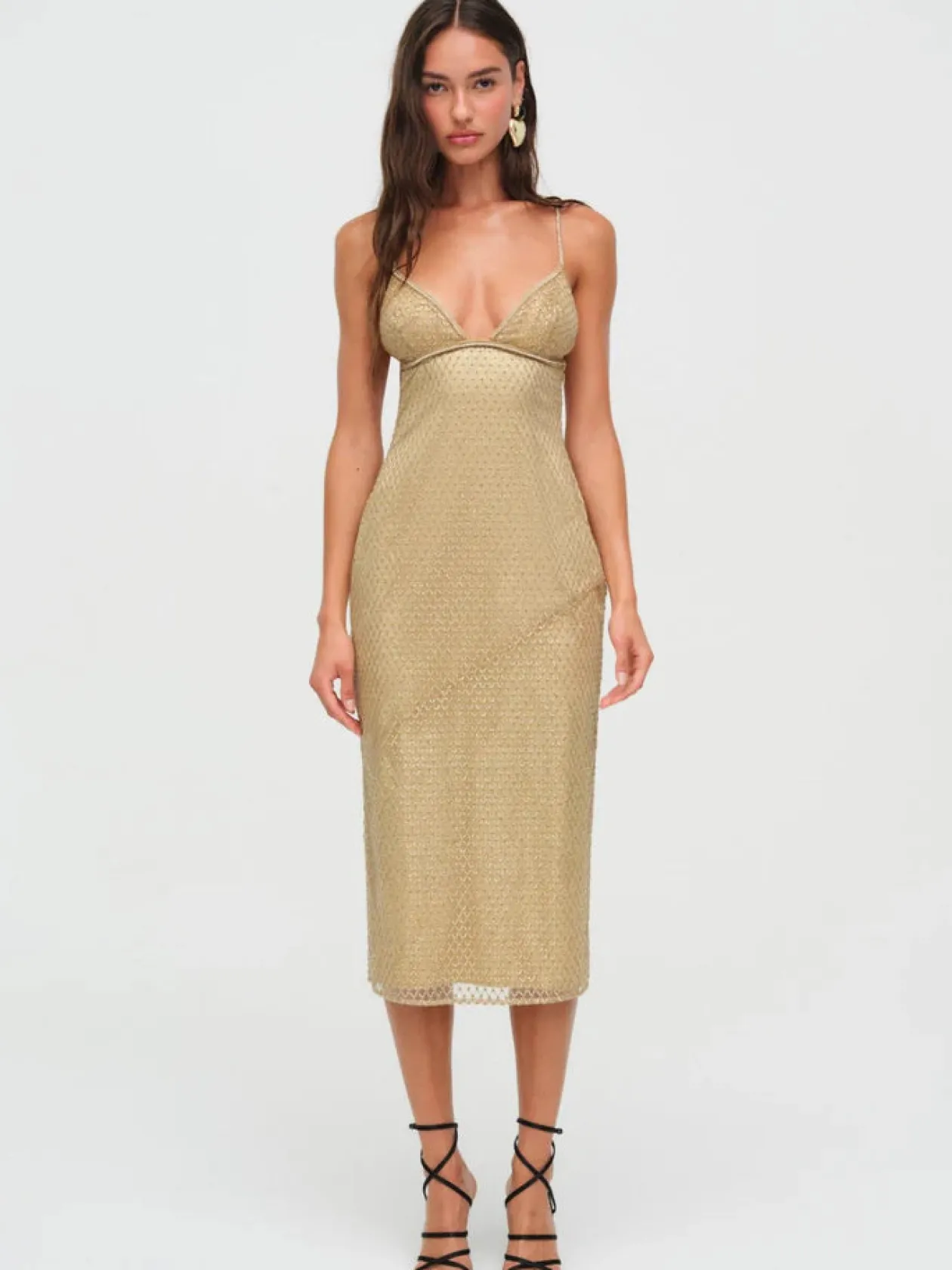 Glitter Grid Midi Dress