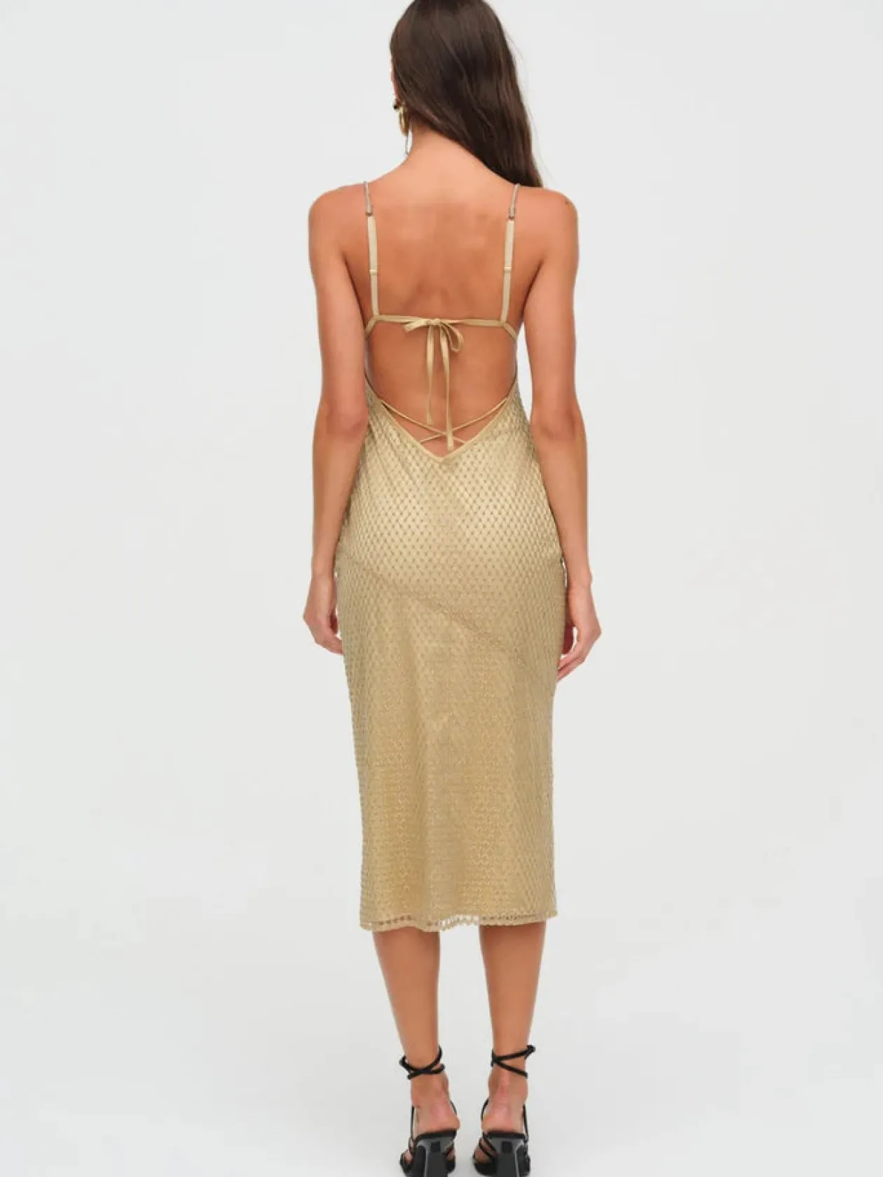 Glitter Grid Midi Dress