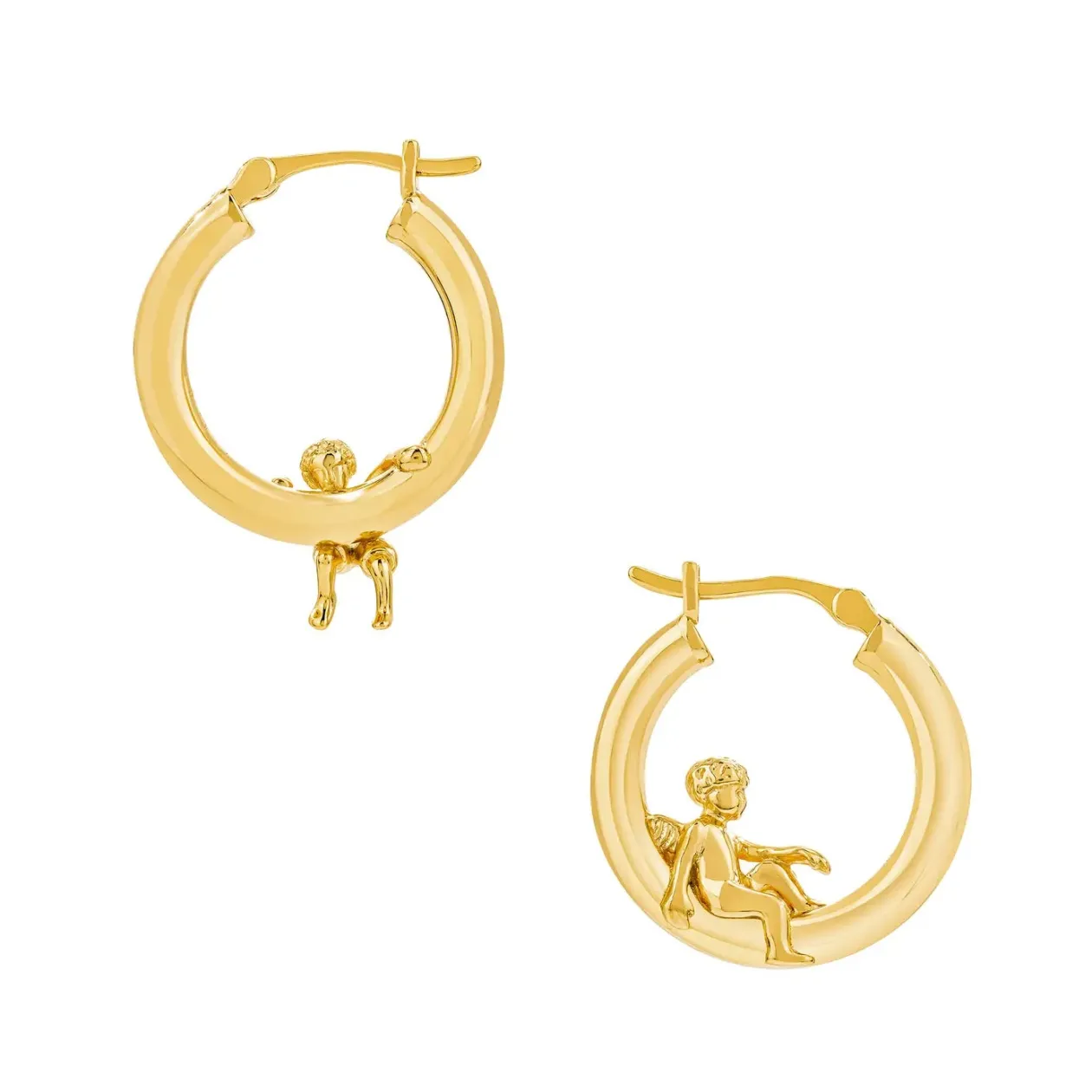 Gold Cherub Hoops