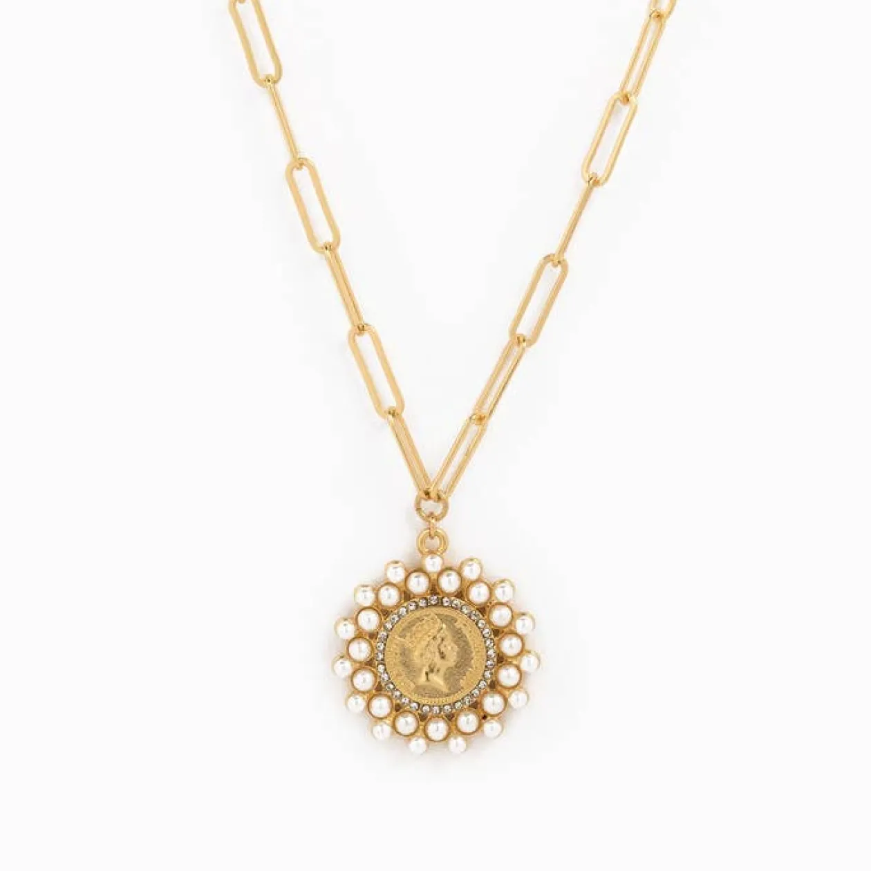 Hail the Queen Coin Pendant Necklace