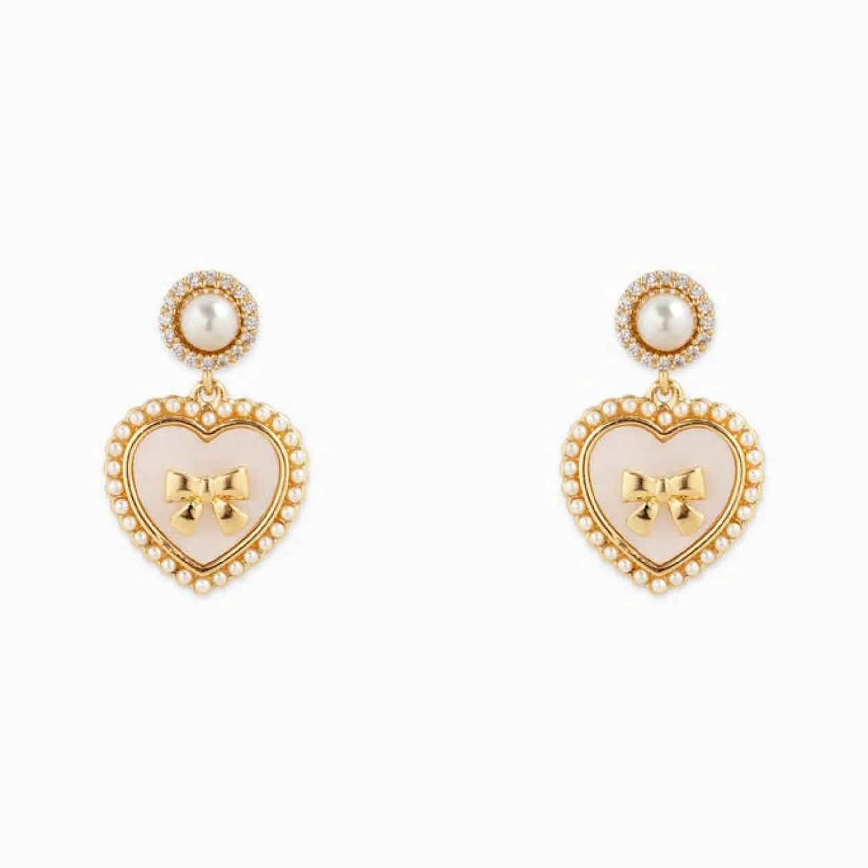 Hearts & Bows Drop Earrings