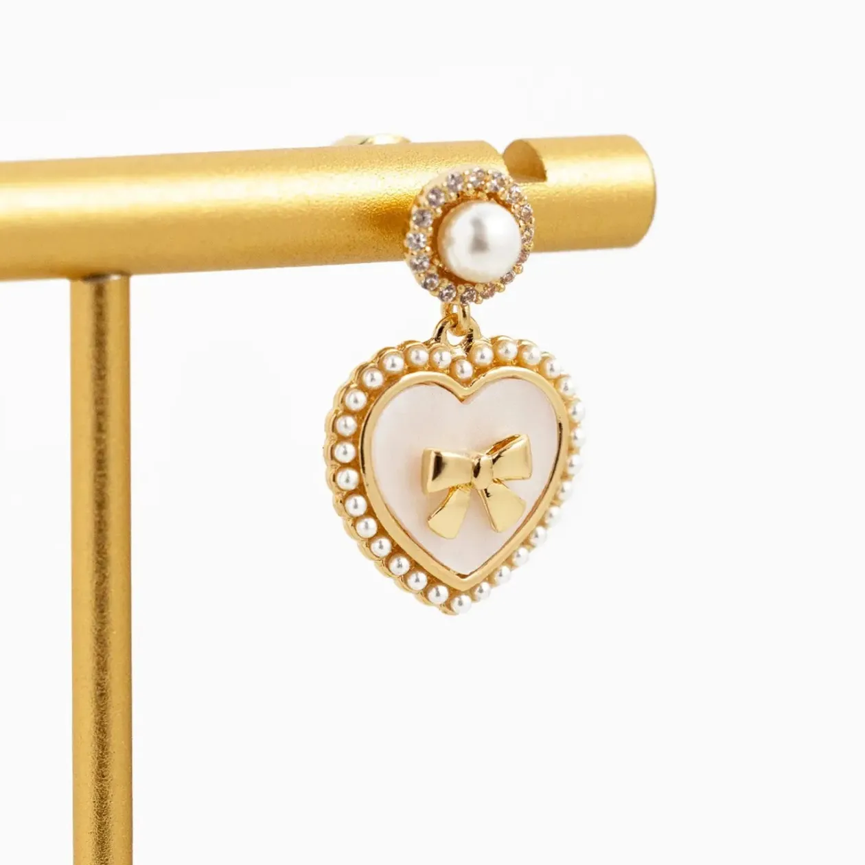 Hearts & Bows Drop Earrings