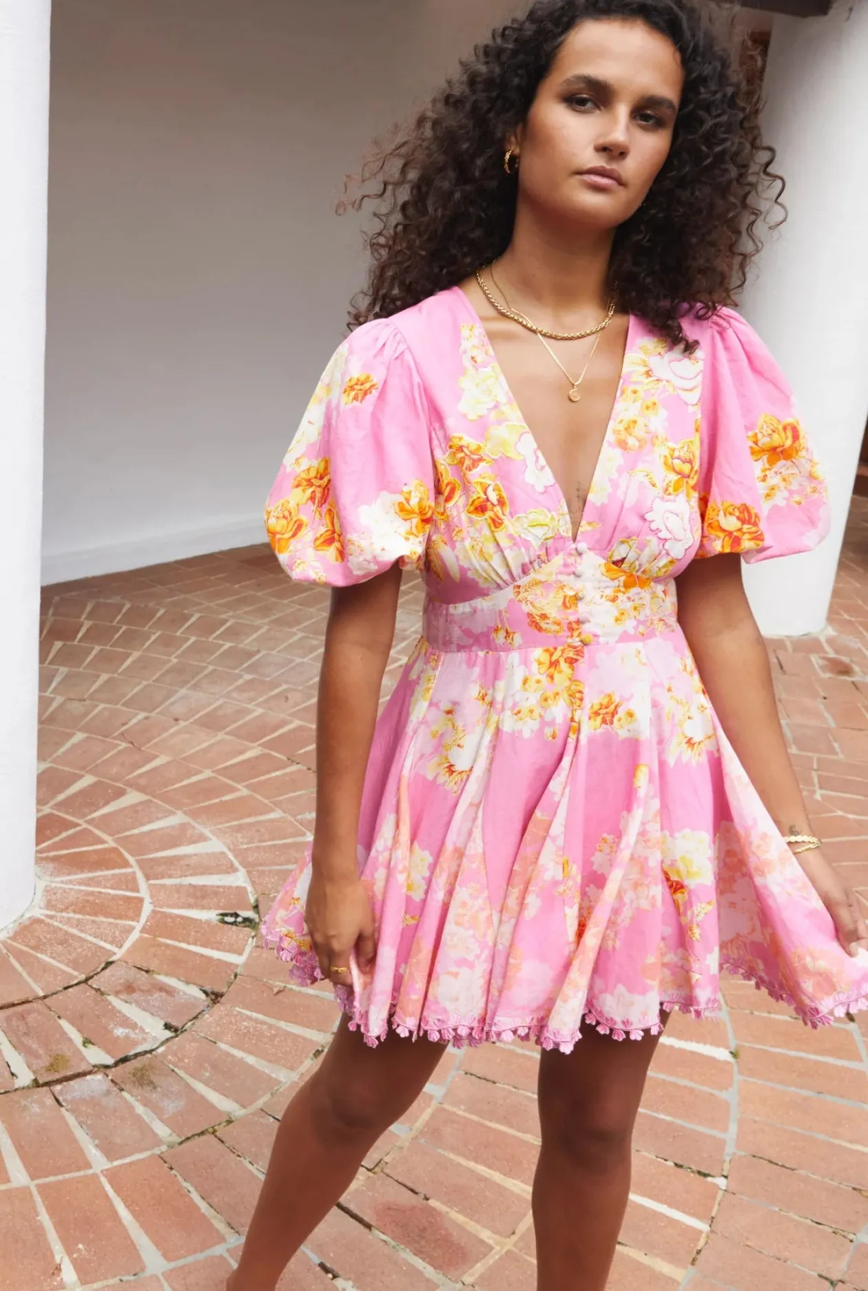 Hemant & Nandita Auril Skater Dress in Pink