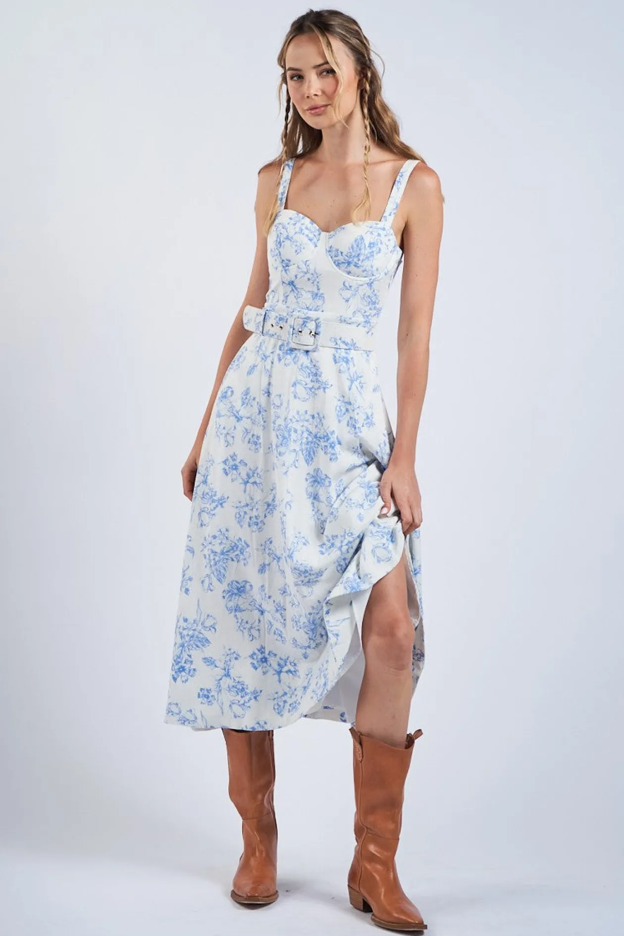 Hibiscus Blooms Midi Dress