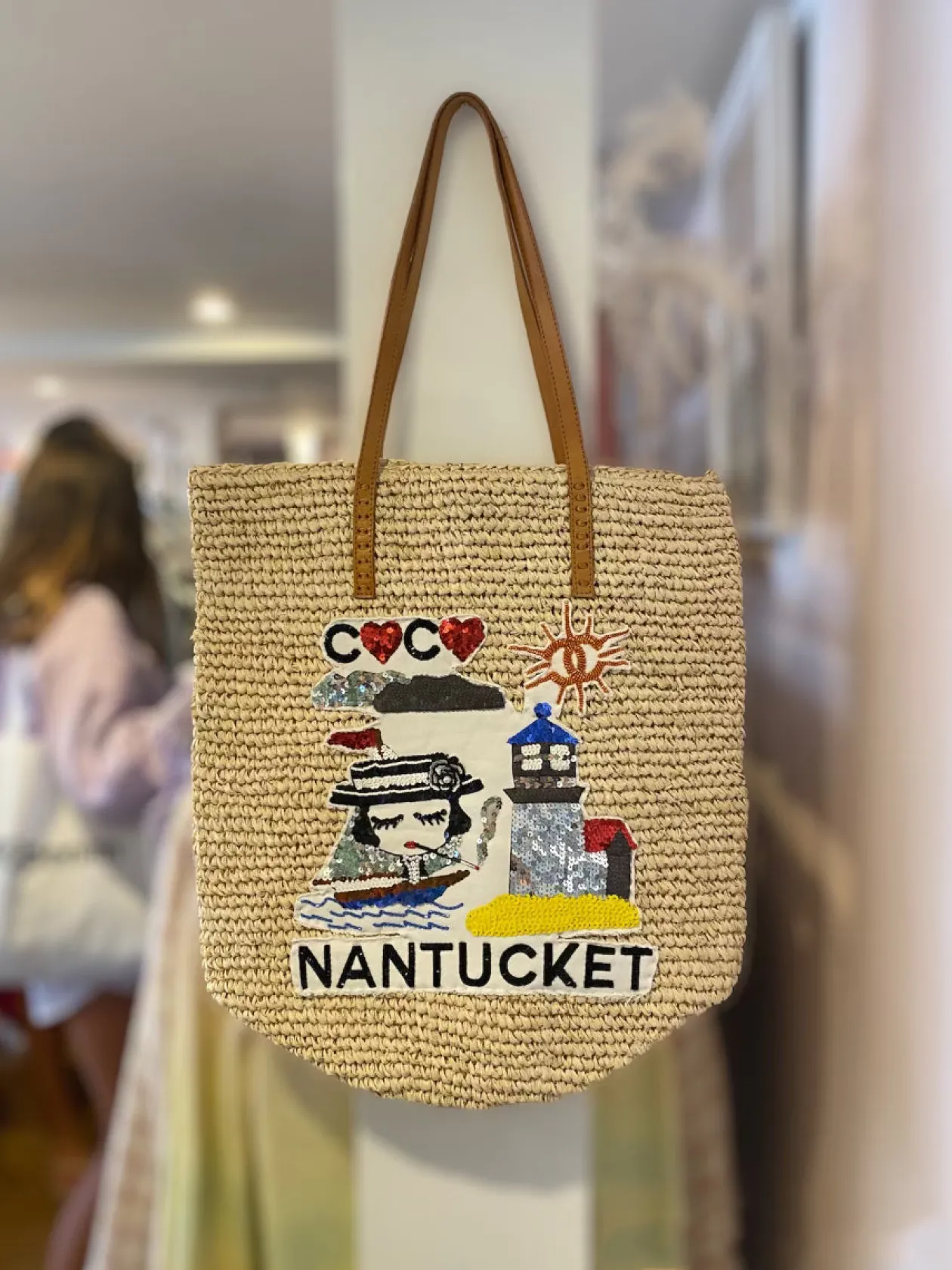 House of Mua Mua Coco Nantucket Raffia Market Bag