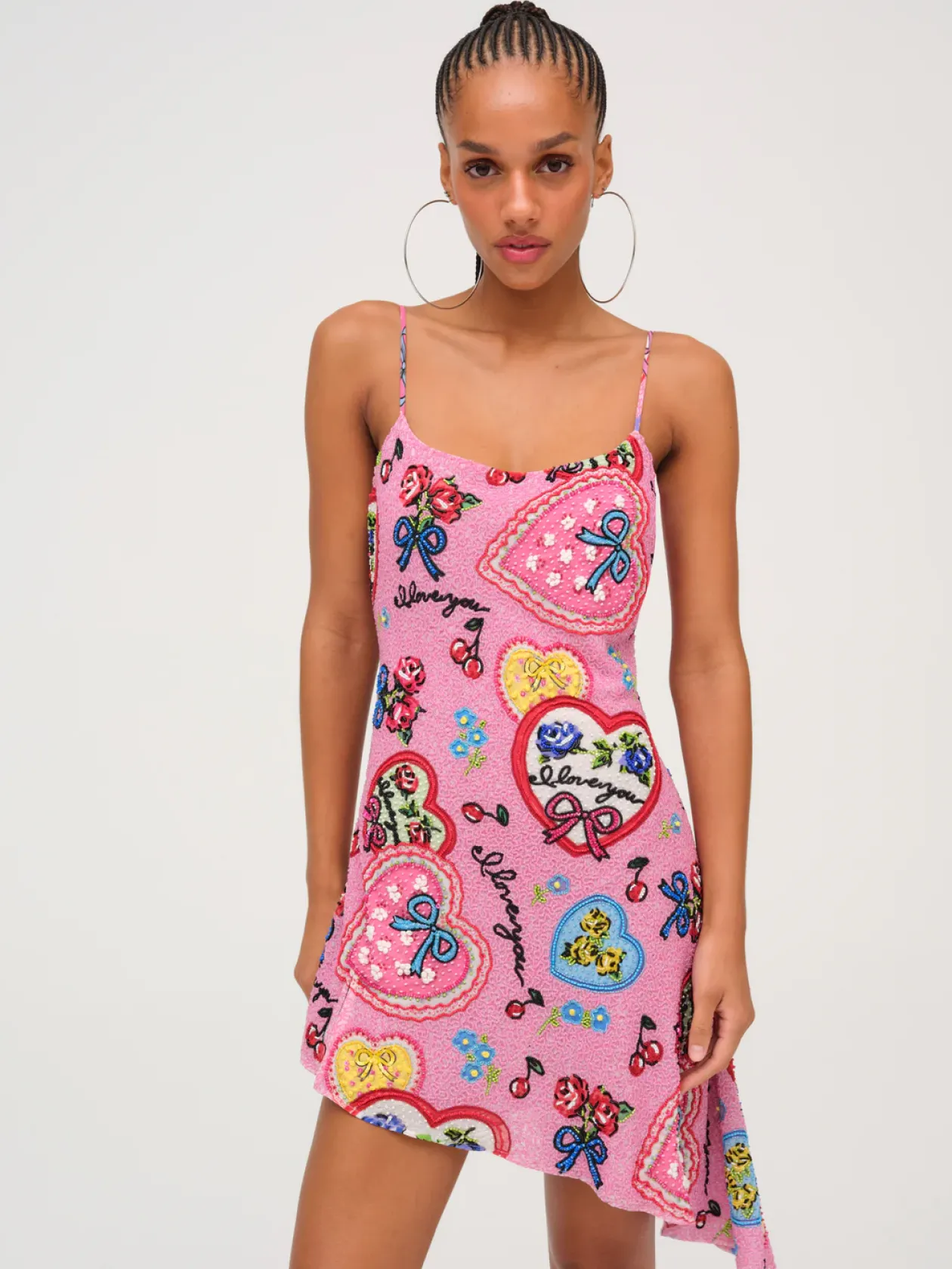 I Love You Beaded Mini Dress