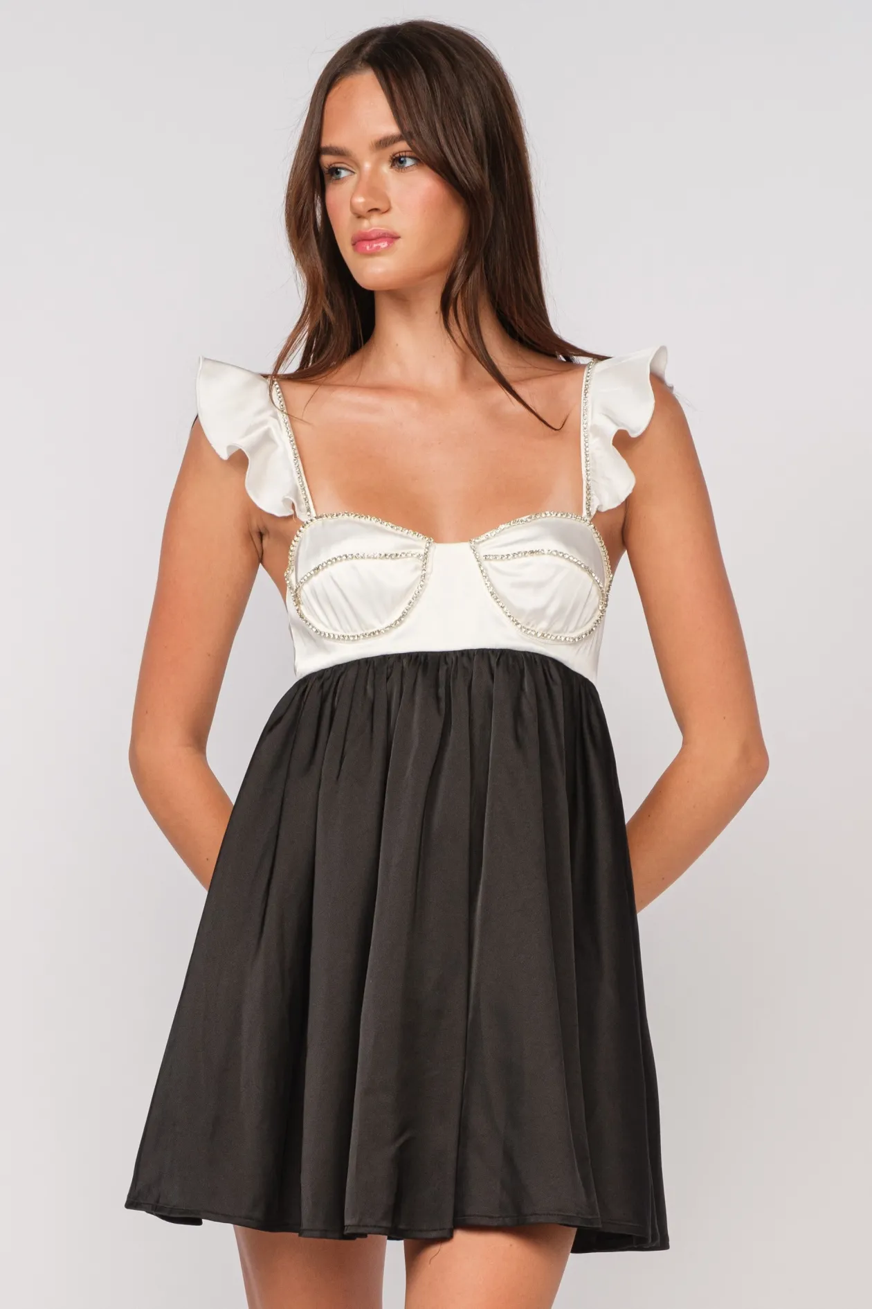 Iconic Rhinestone Trim Dress