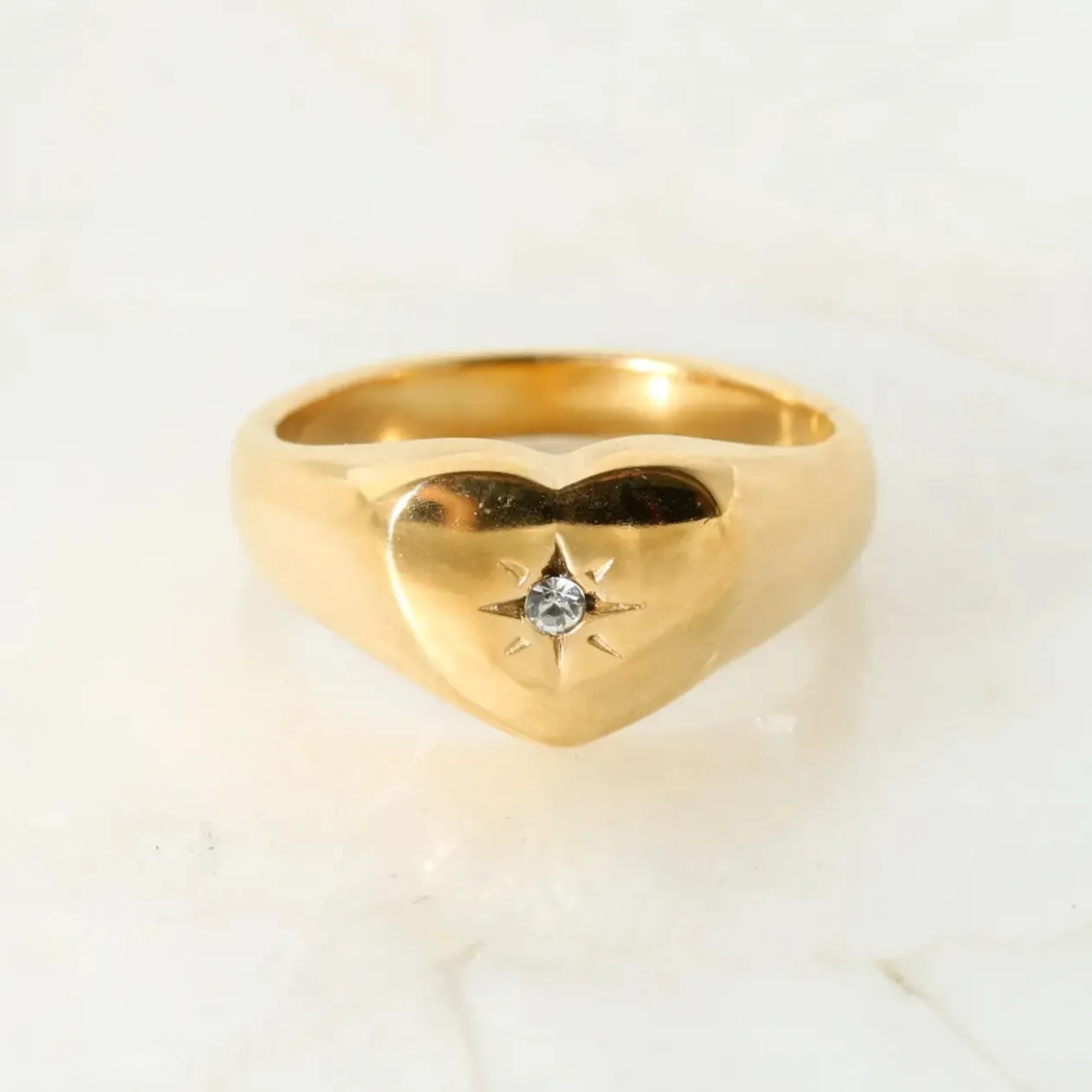 Inara Starburt Heart SIgnet Ring