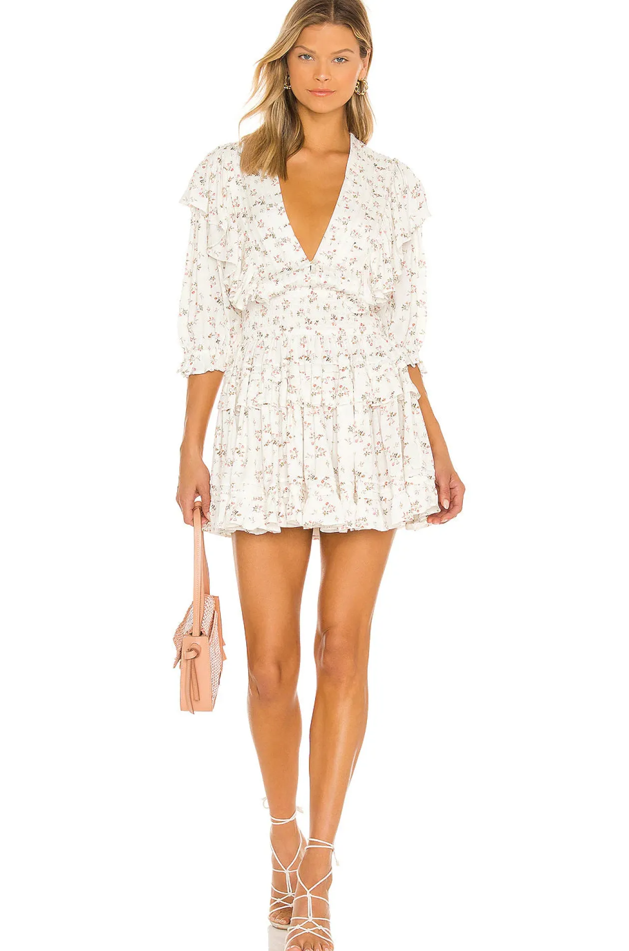 Jen's Pirate Booty Petit Mini Dress in Winter White Floral