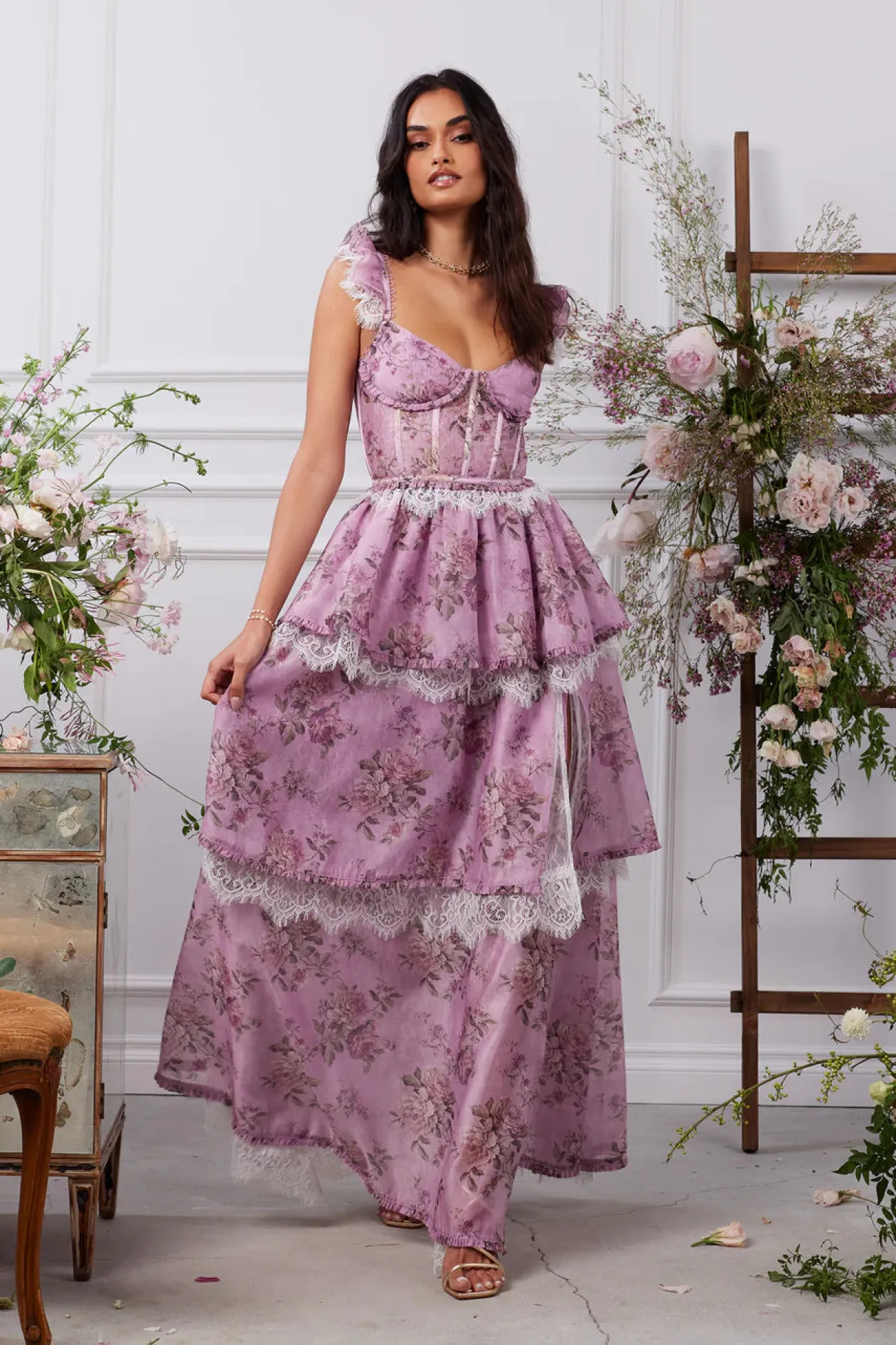 Jolie Dress in Lilac Tapestry Rose