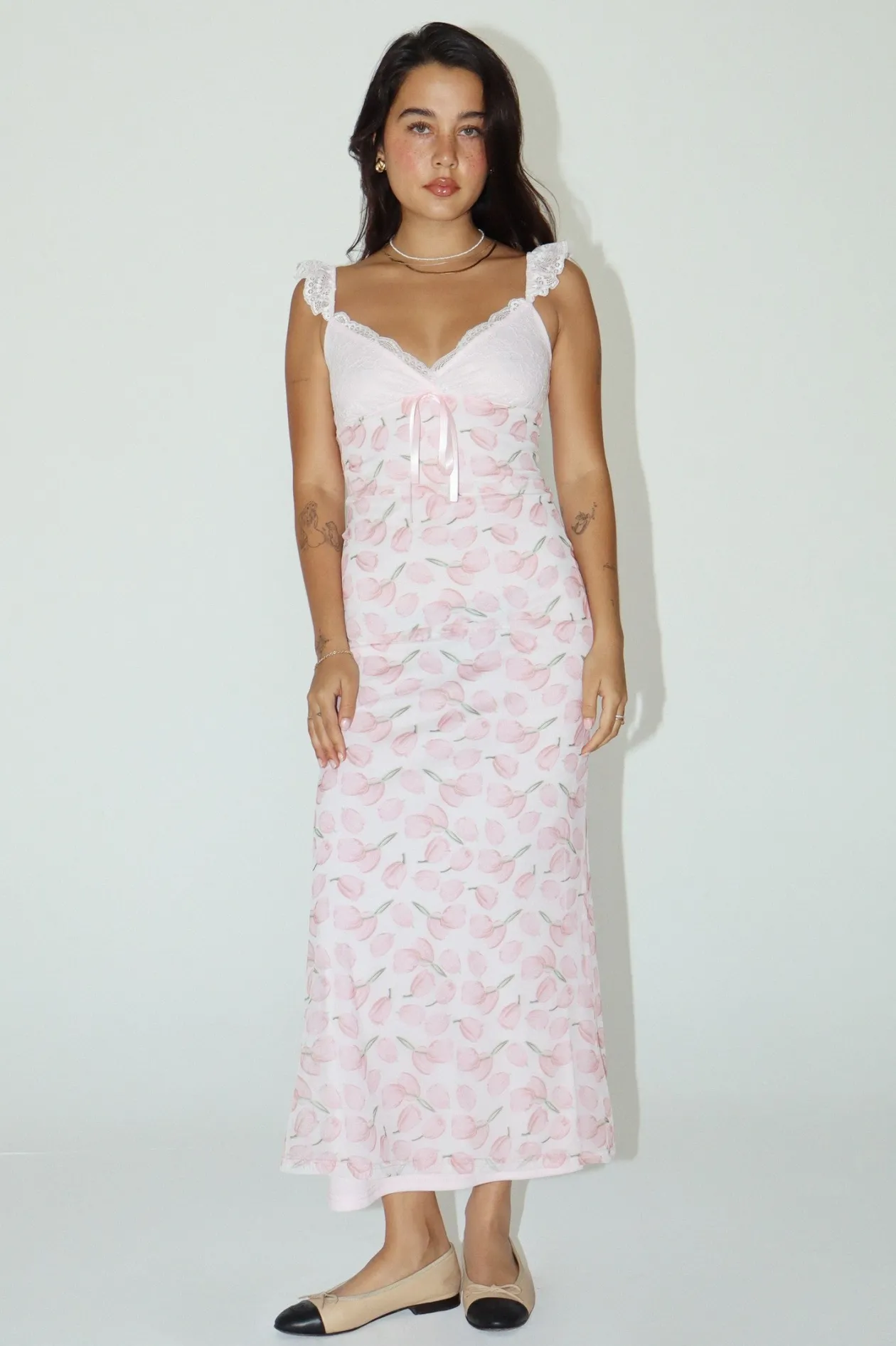 Kiss on the Tulips Midi Dress