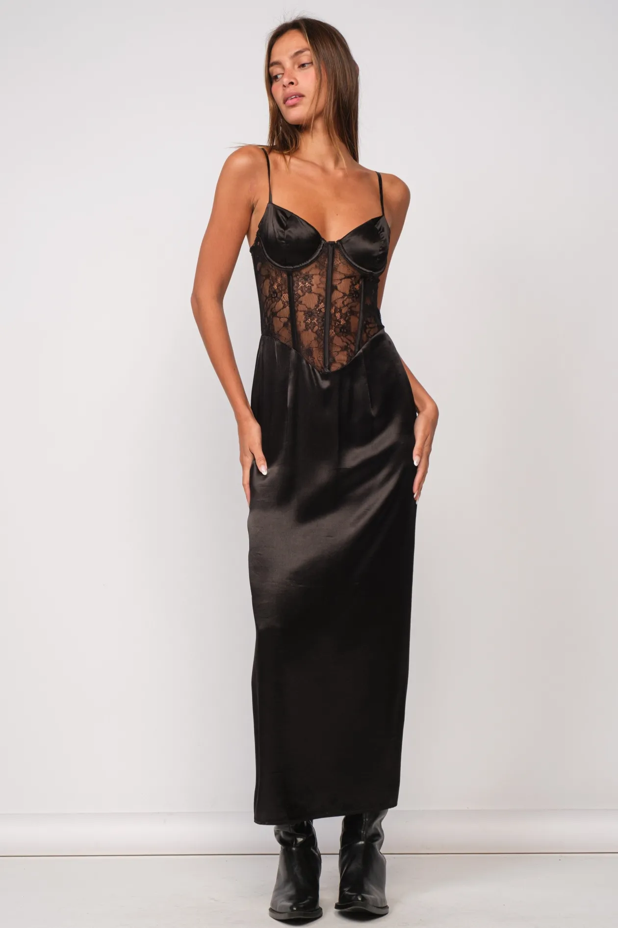 Lady of the Night Corset Maxi Dress