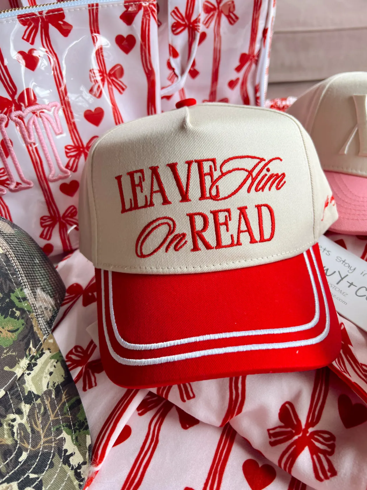 Leave Him on Read Vintage Trucker Hat