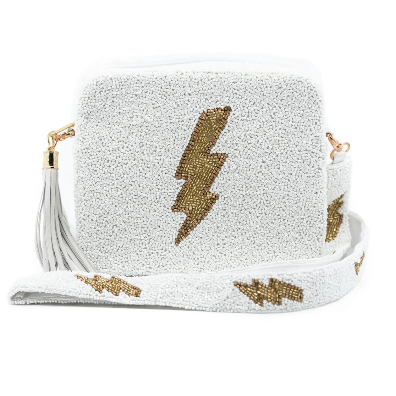 Lightning Bolt Beaded Bag