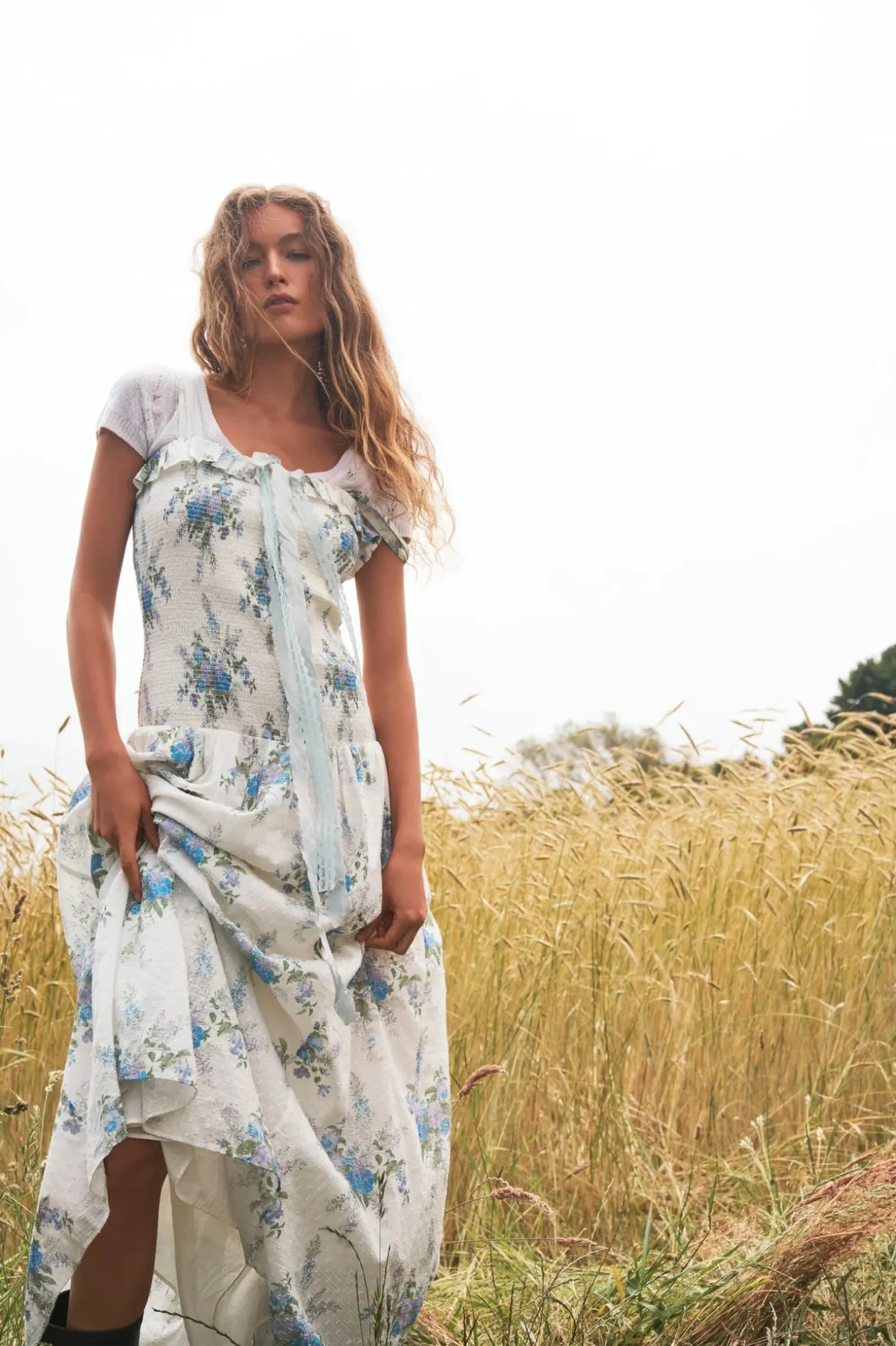 Loveshackfancy Bello Dress in Periwinkle Aqua