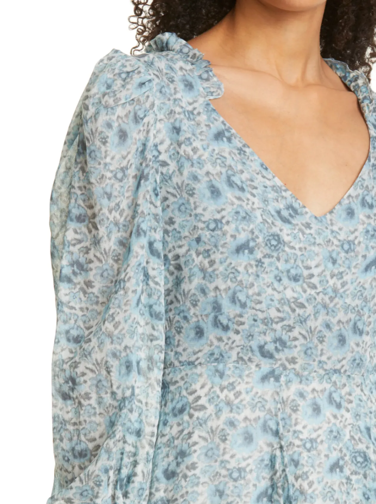 LoveShackFancy Cassidy Dress in Ocean Breeze