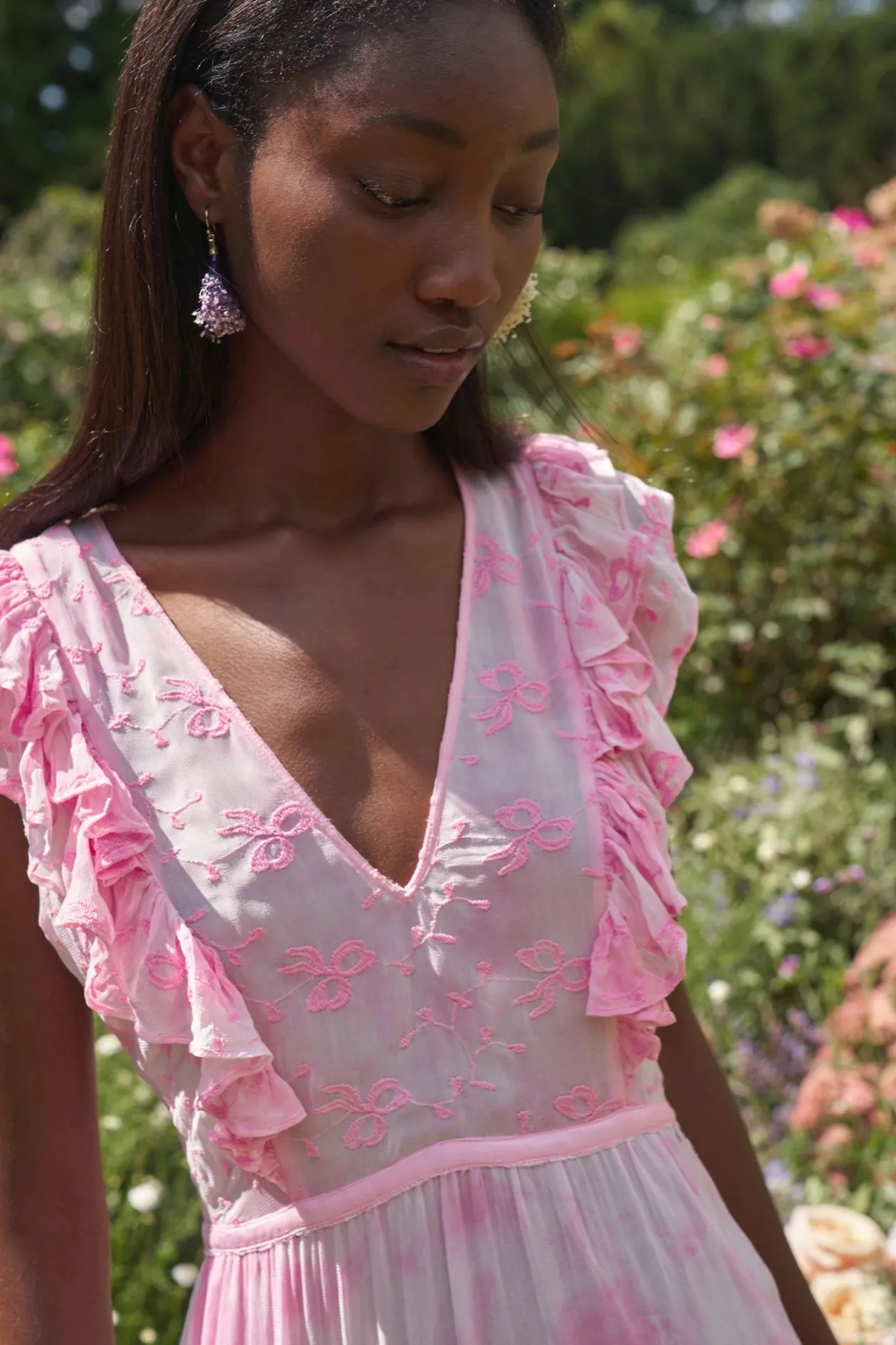 Loveshackfancy Chantelle Maxi Dress in Misted Lily