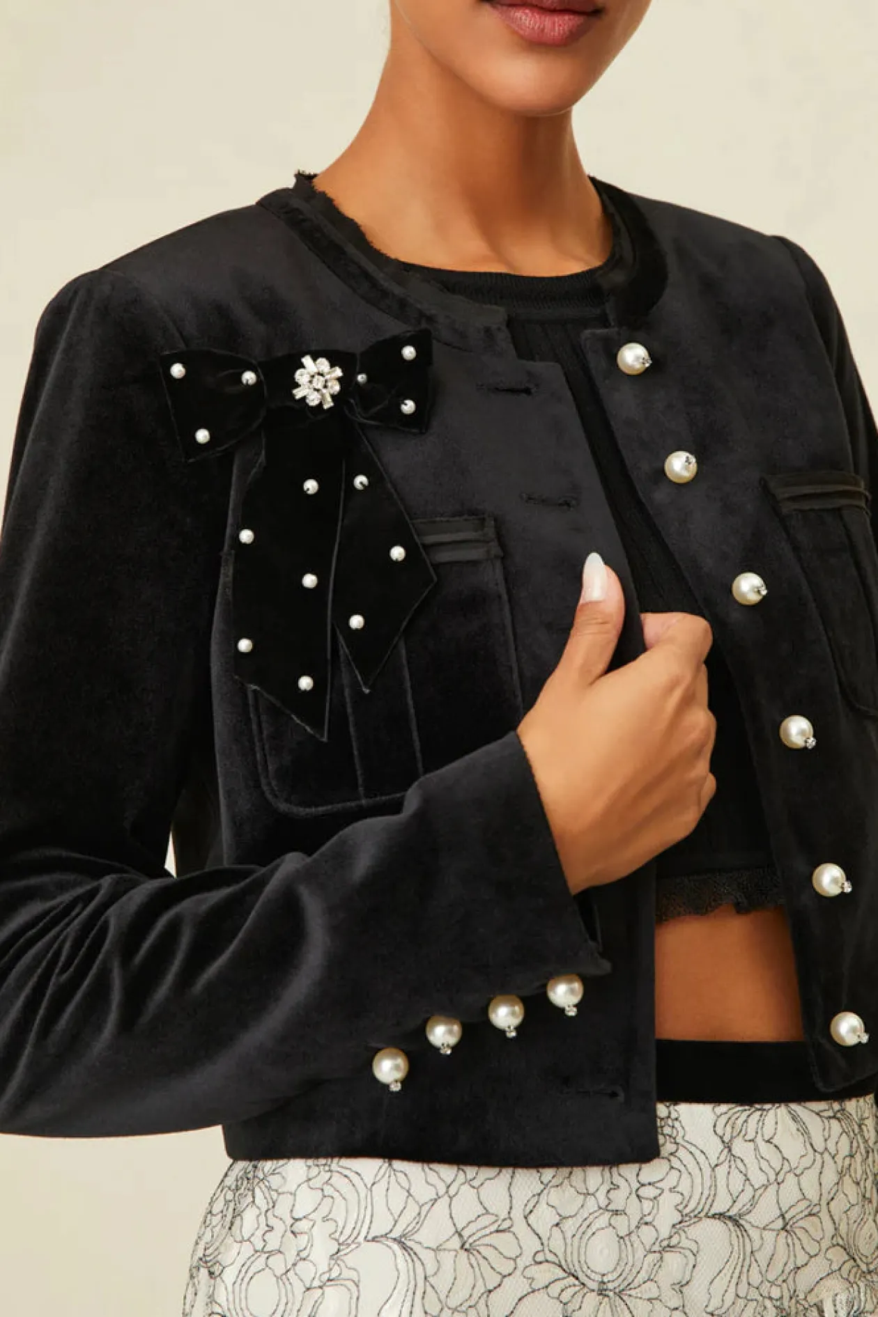 Loveshackfancy Clarkson Crop Jacket