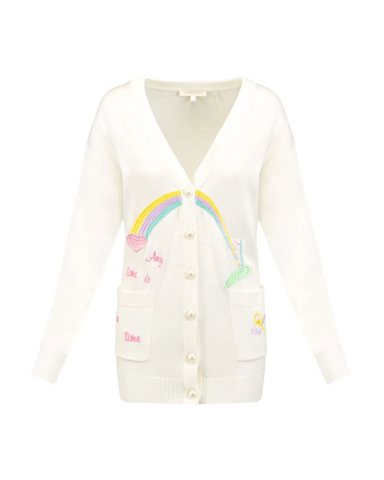 Loveshackfancy Jura Cardigan in Tennis White