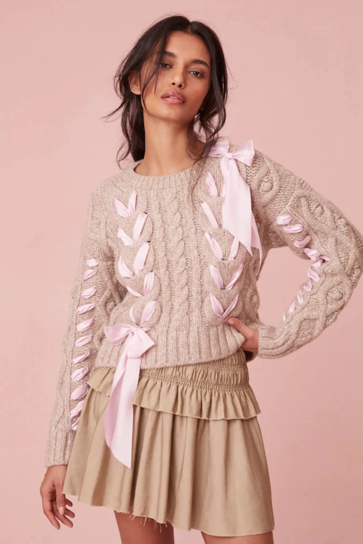 Loveshackfancy Parson Pullover in Oat