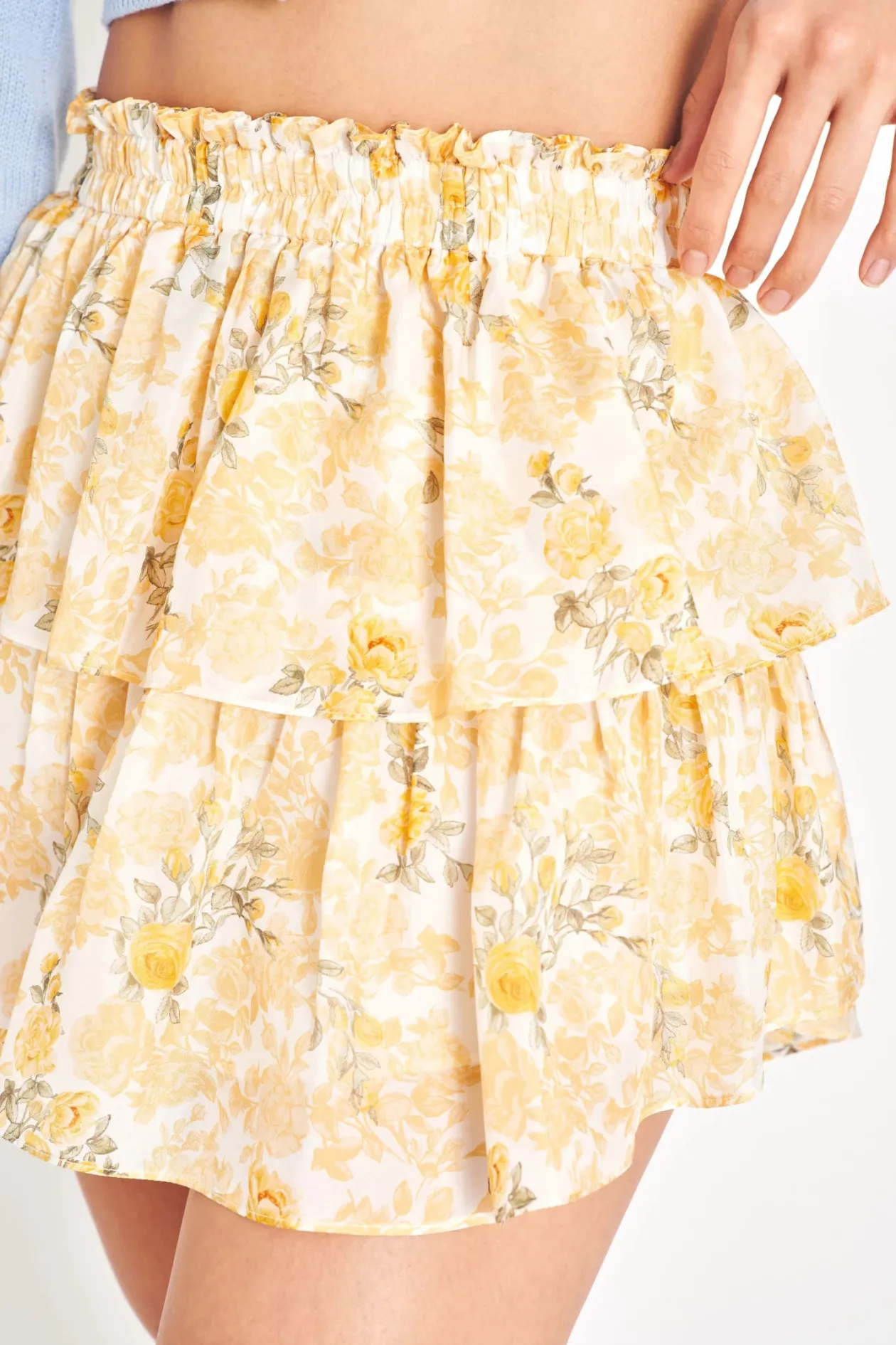 Loveshackfancy Ruffle Mini Skirt in Lemon Daydream