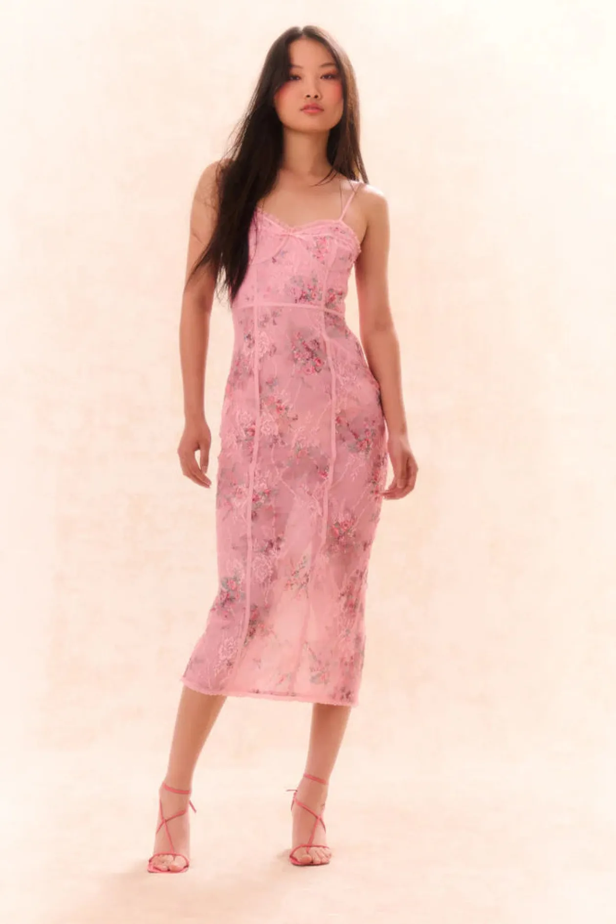 Loveshackfancy Tresor Lace Bustier Midi Dress