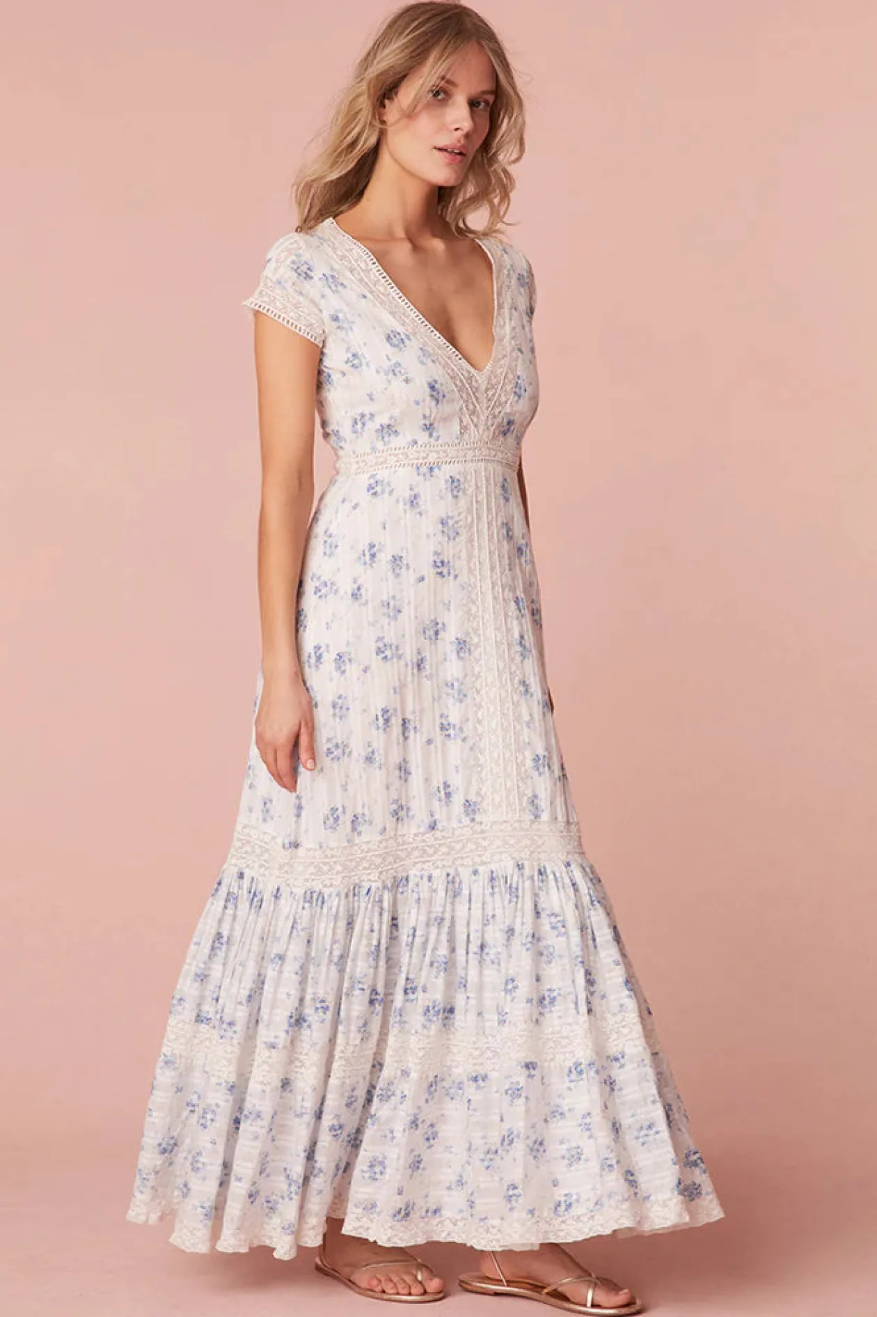 Loveshackfancy Vermella Maxi Dress in Skysail Blue